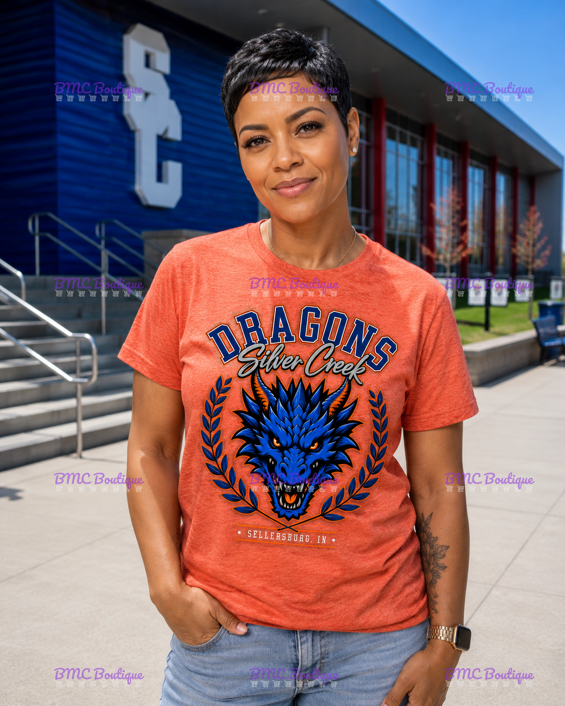 Silver Creek Dragons~Sellersburg, IN Adult or Youth Unisex DTF Shirt, Hoodie, CrewNeck