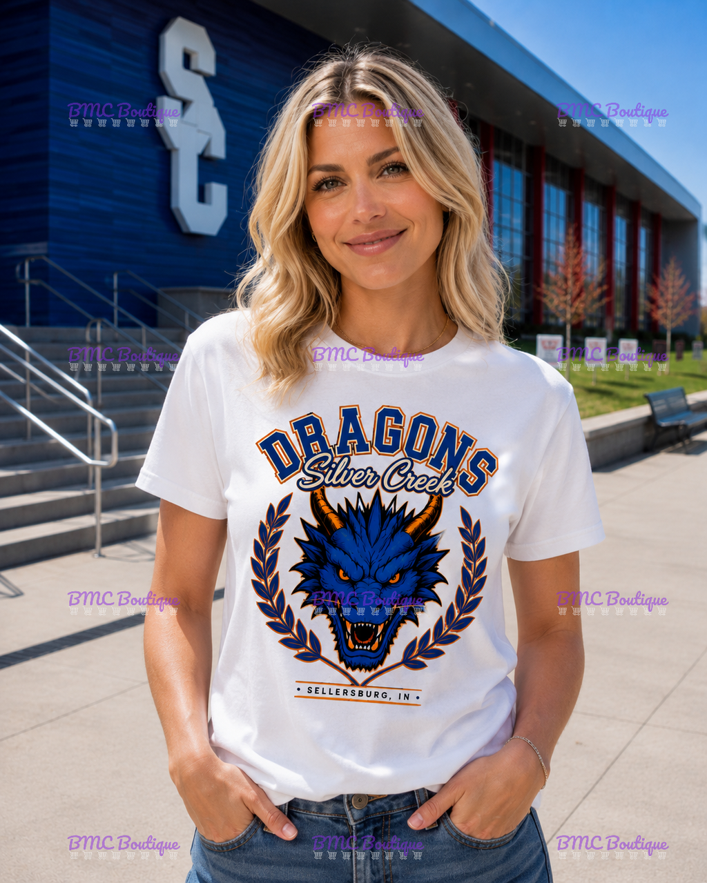 Silver Creek Dragons~Sellersburg, IN Adult or Youth Unisex DTF Shirt, Hoodie, CrewNeck
