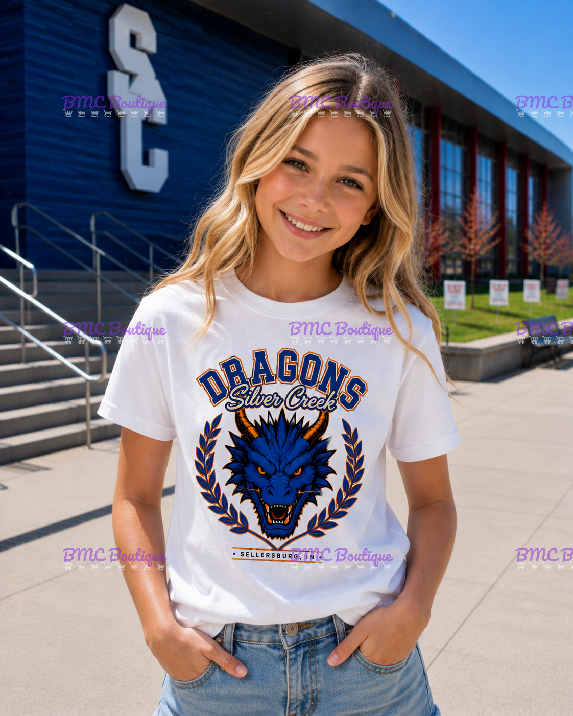 Silver Creek Dragons~Sellersburg, IN Adult or Youth Unisex DTF Shirt, Hoodie, CrewNeck