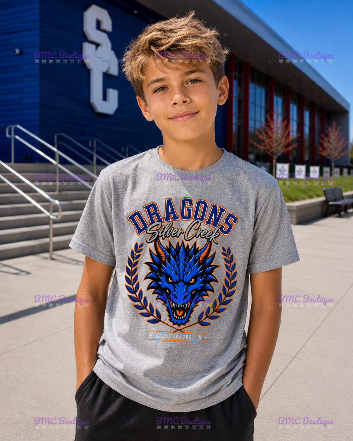 Silver Creek Dragons~Sellersburg, IN Adult or Youth Unisex DTF Shirt, Hoodie, CrewNeck