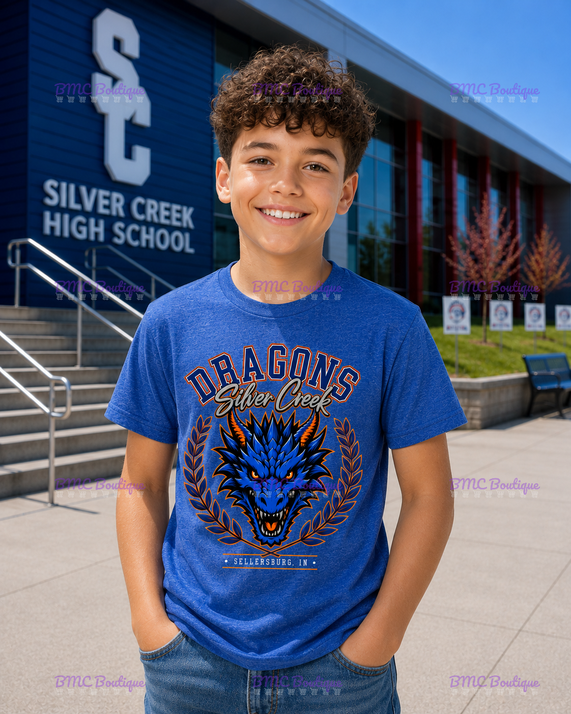 Silver Creek Dragons~Sellersburg, IN Adult or Youth Unisex DTF Shirt, Hoodie, CrewNeck