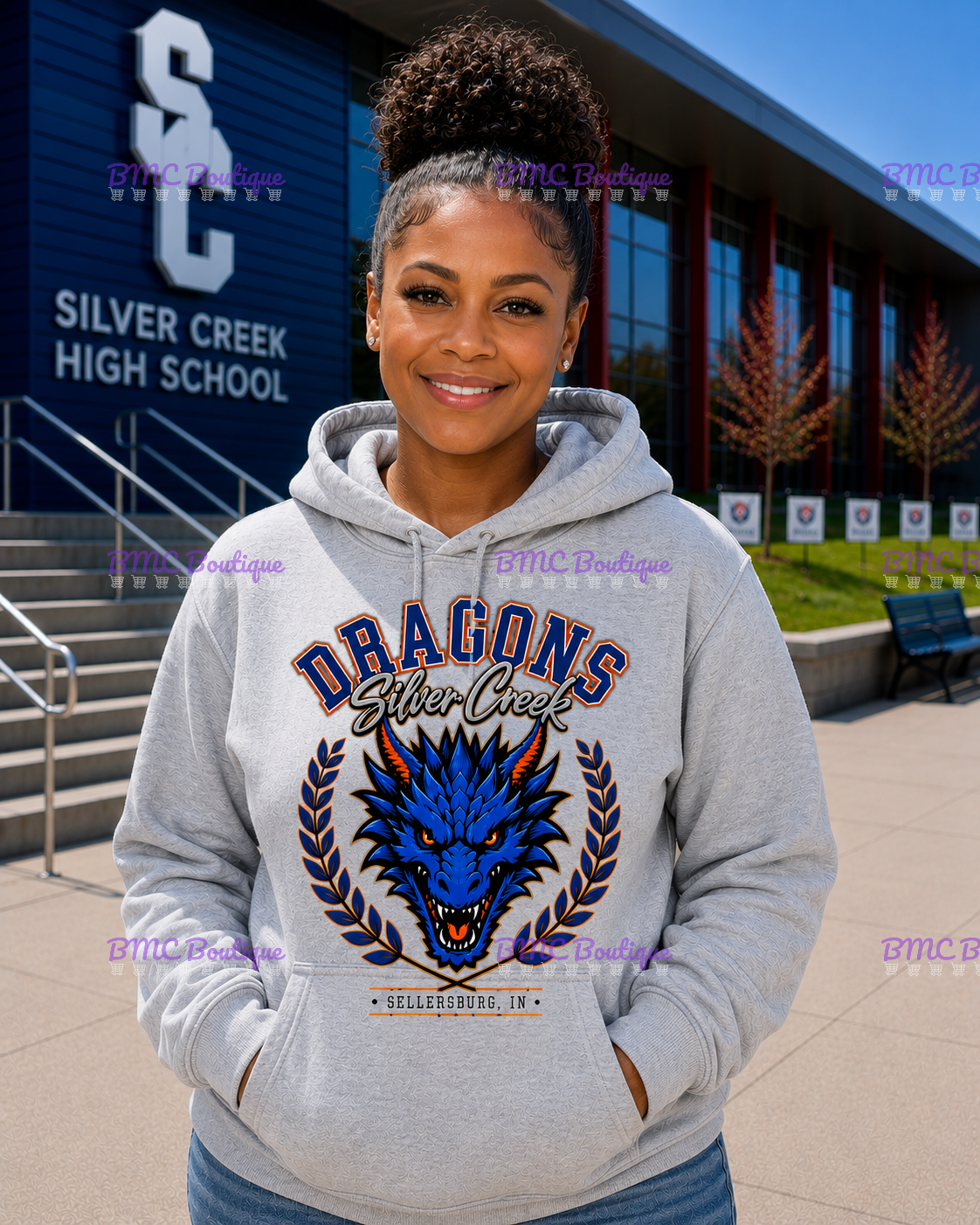 Silver Creek Dragons~Sellersburg, IN Adult or Youth Unisex DTF Shirt, Hoodie, CrewNeck