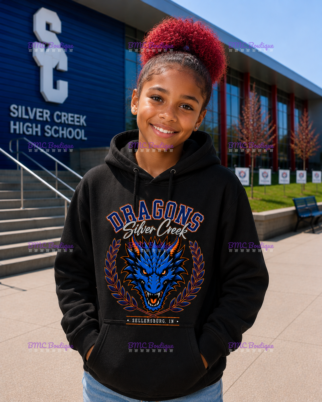 Silver Creek Dragons~Sellersburg, IN Adult or Youth Unisex DTF Shirt, Hoodie, CrewNeck