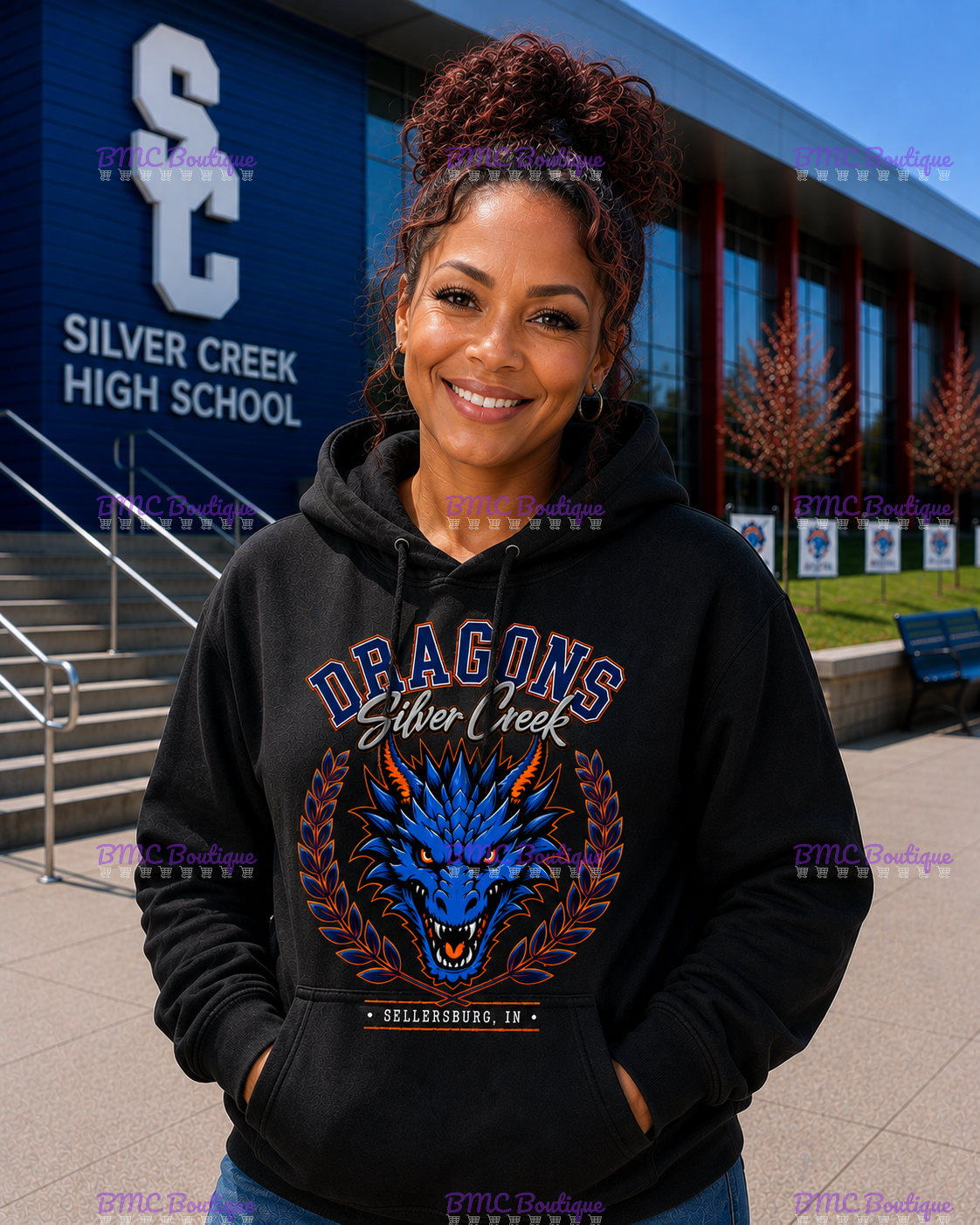 Silver Creek Dragons~Sellersburg, IN Adult or Youth Unisex DTF Shirt, Hoodie, CrewNeck