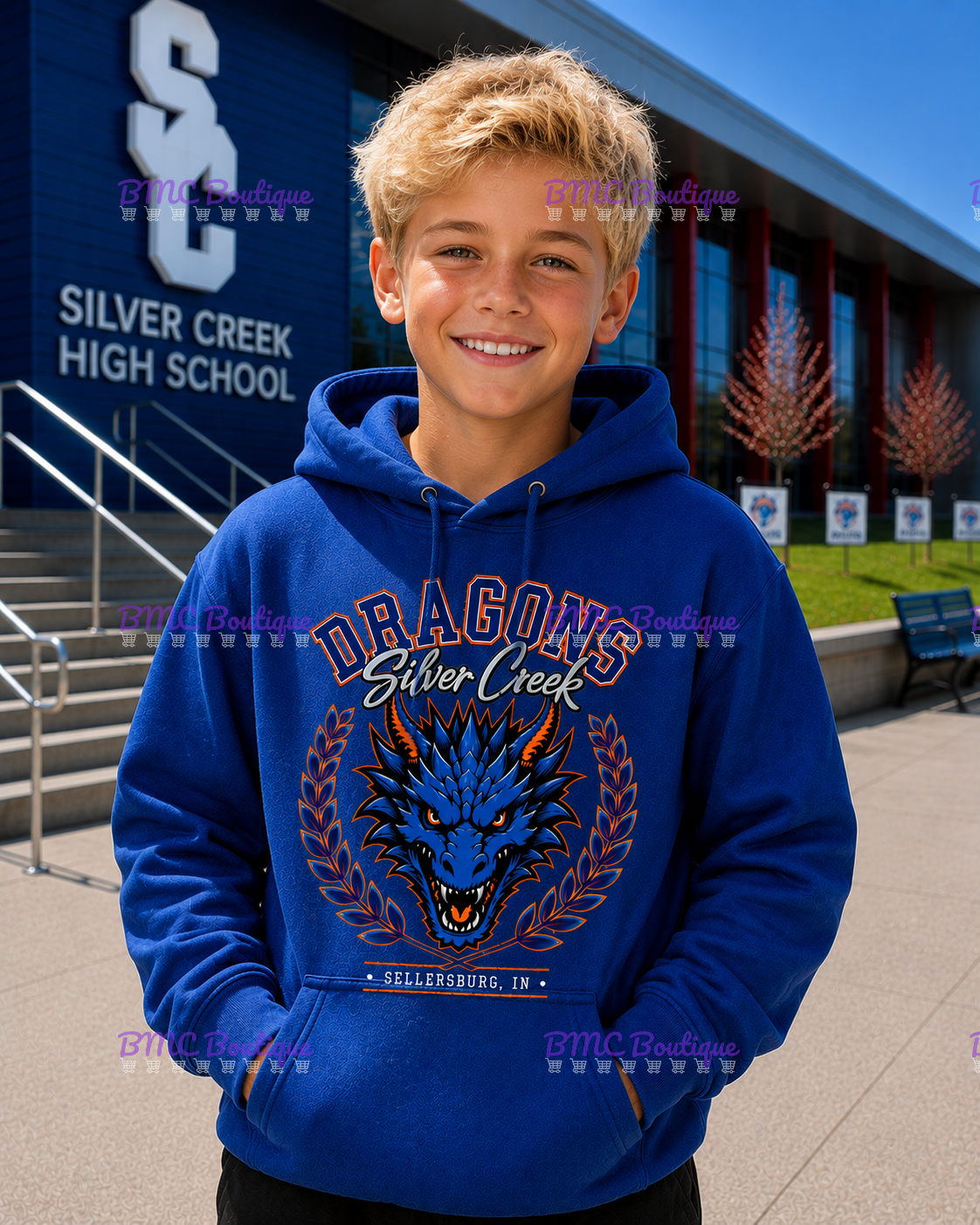 Silver Creek Dragons~Sellersburg, IN Adult or Youth Unisex DTF Shirt, Hoodie, CrewNeck