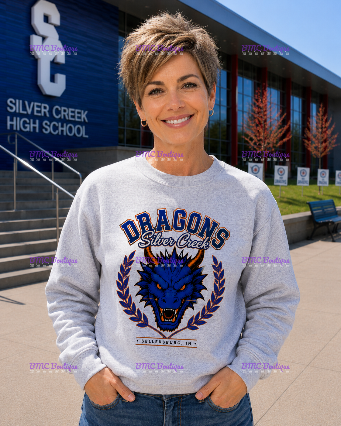 Silver Creek Dragons~Sellersburg, IN Adult or Youth Unisex DTF Shirt, Hoodie, CrewNeck
