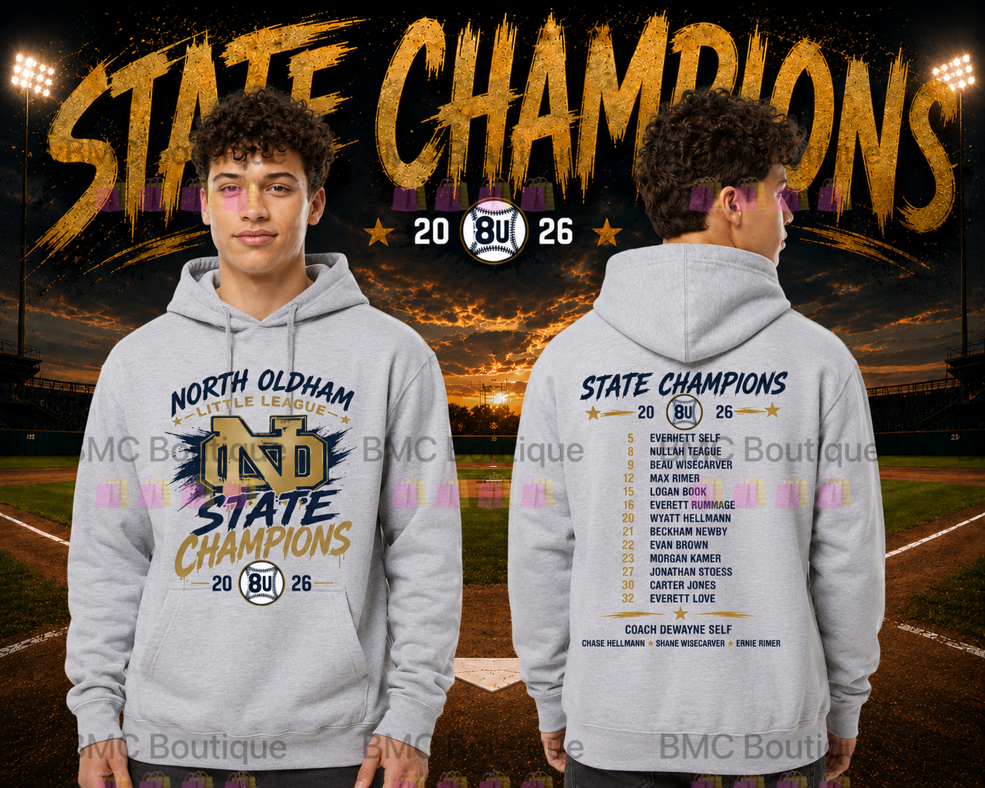 North Oldham Champ Hoodie Adult or Youth