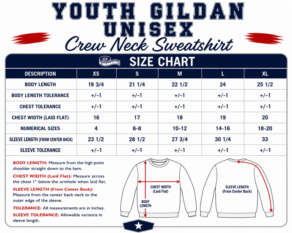 North Oldham Champ Youth Unisex Gildan Crew Neck Sweatshirt