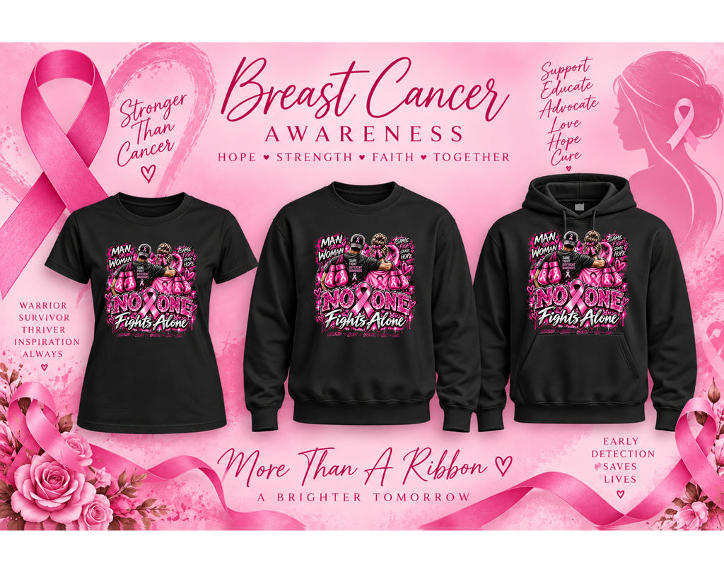 BMC EXCLUSIVE Breast Cancer Awareness Shirt ~ No One Fights Alone