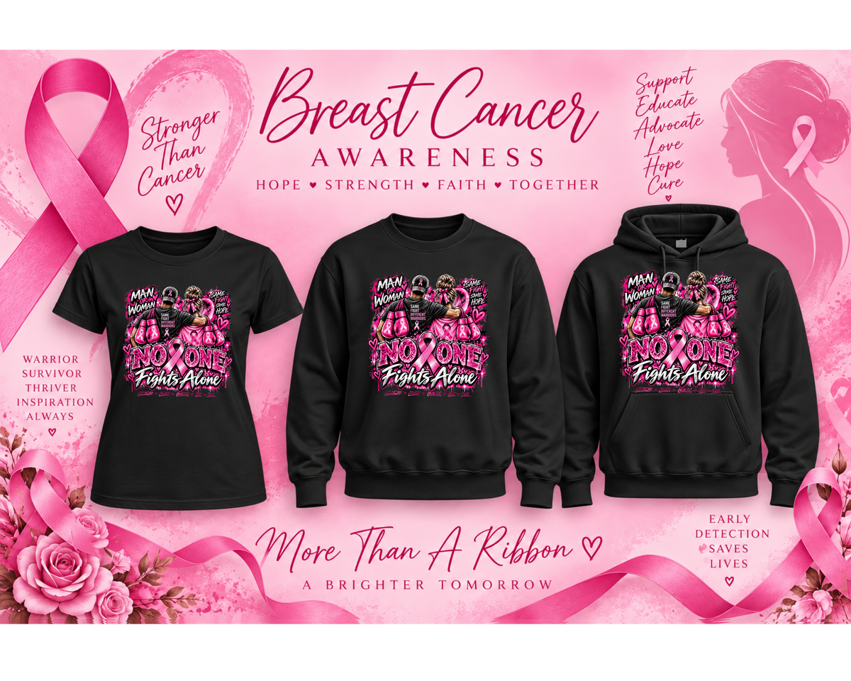 BMC EXCLUSIVE Breast Cancer Awareness Shirt ~ No One Fights Alone