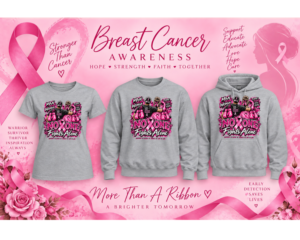 BMC EXCLUSIVE Breast Cancer Awareness Shirt ~ No One Fights Alone