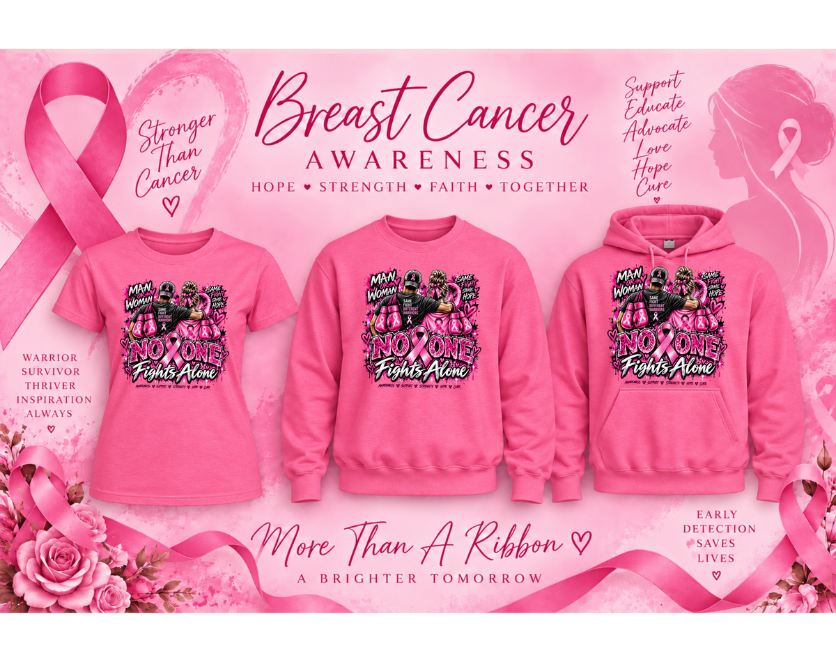 BMC EXCLUSIVE Breast Cancer Awareness Shirt ~ No One Fights Alone