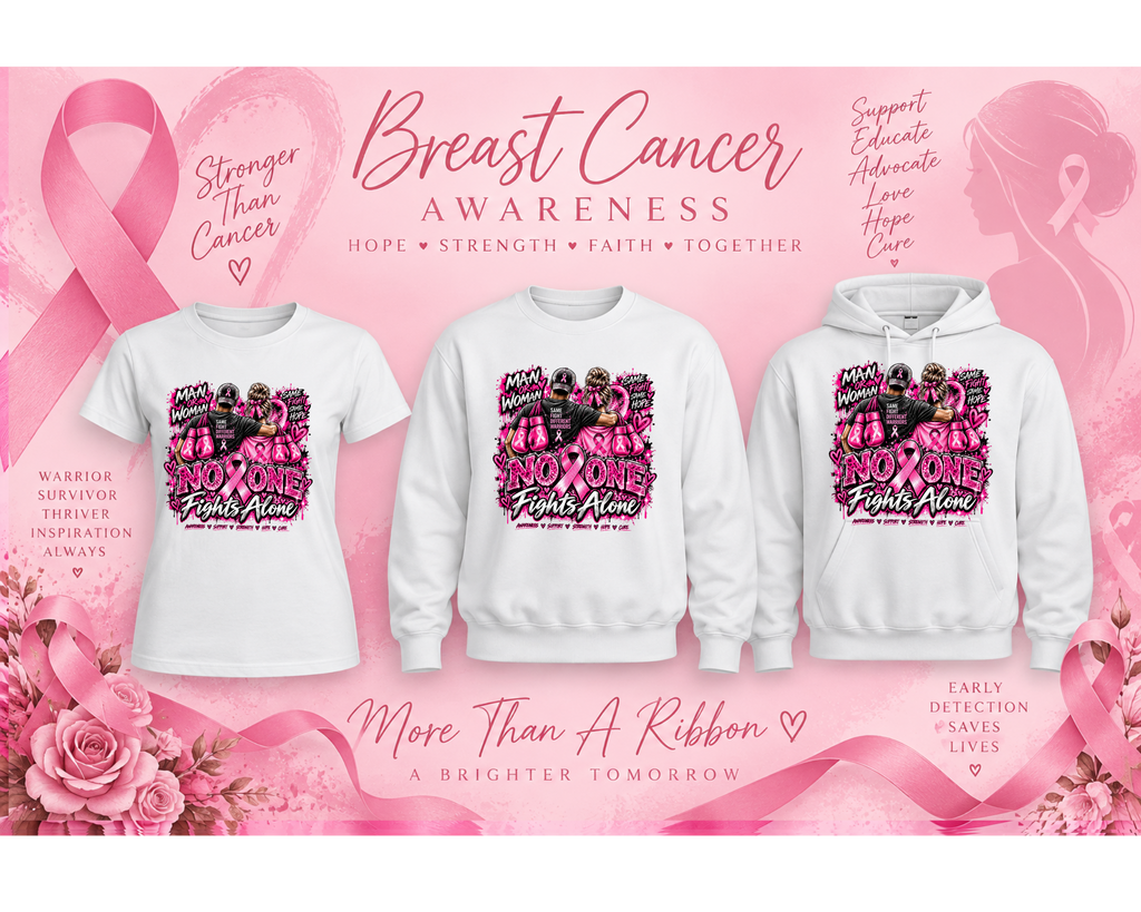 BMC EXCLUSIVE Breast Cancer Awareness Shirt ~ No One Fights Alone