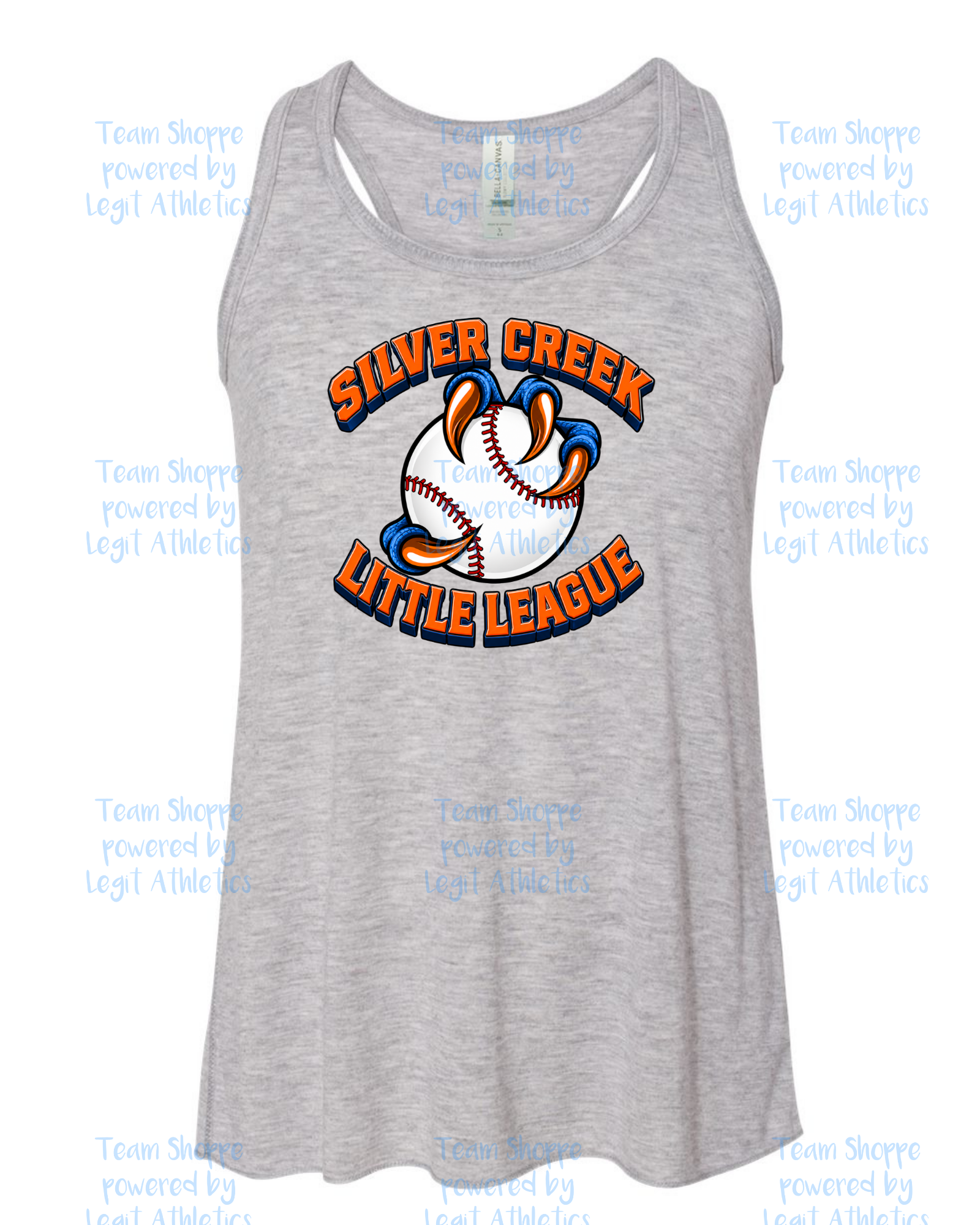 Women's & Girls Bella Flowy Racer Back Silver Creek LL Baseball