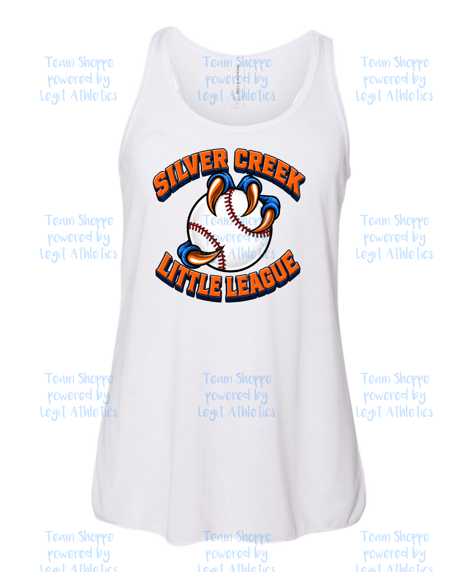 Women's & Girls Bella Flowy Racer Back Silver Creek LL Baseball