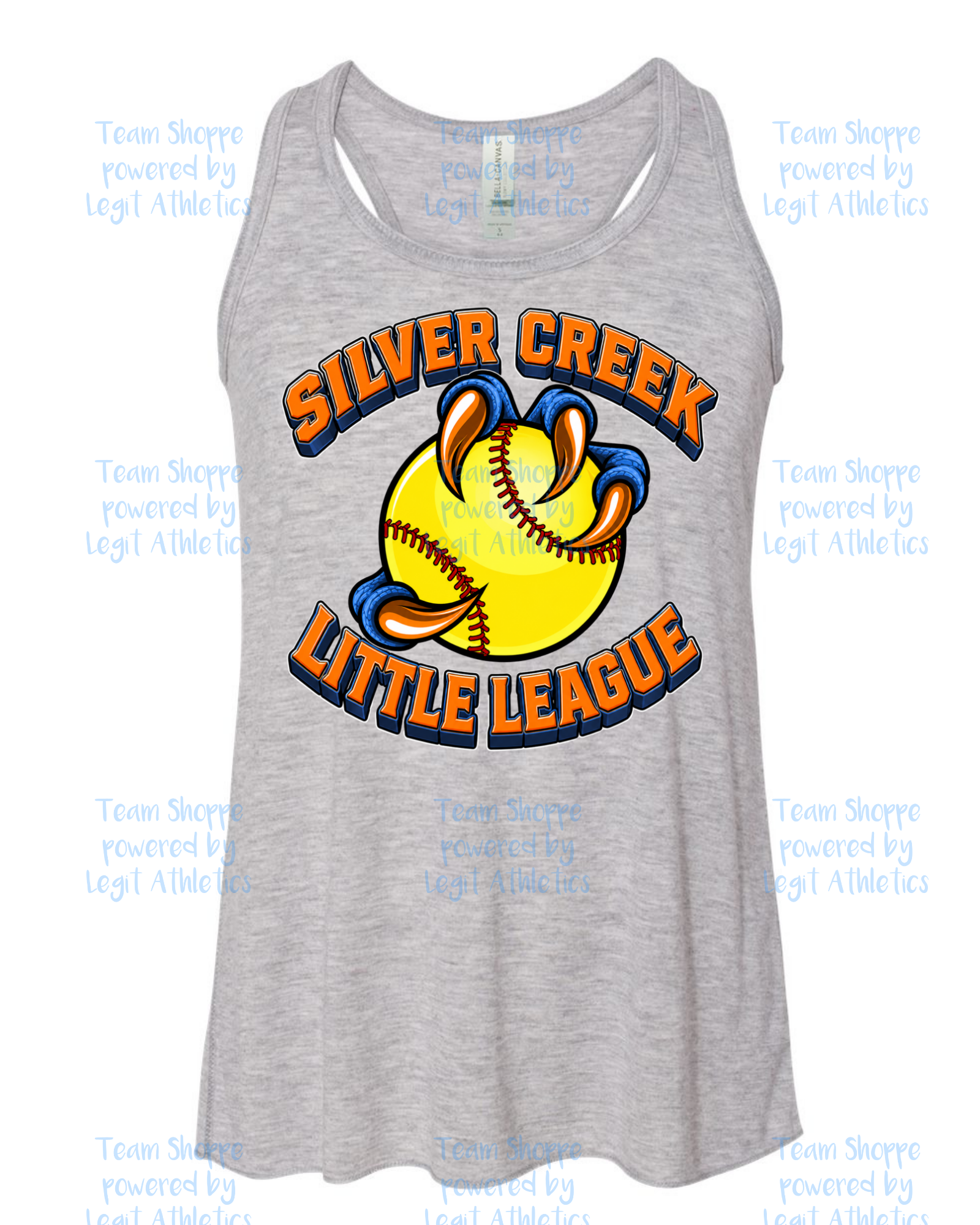Women's & Girls Bella Flowy Racer Back Silver Creek LL Softball