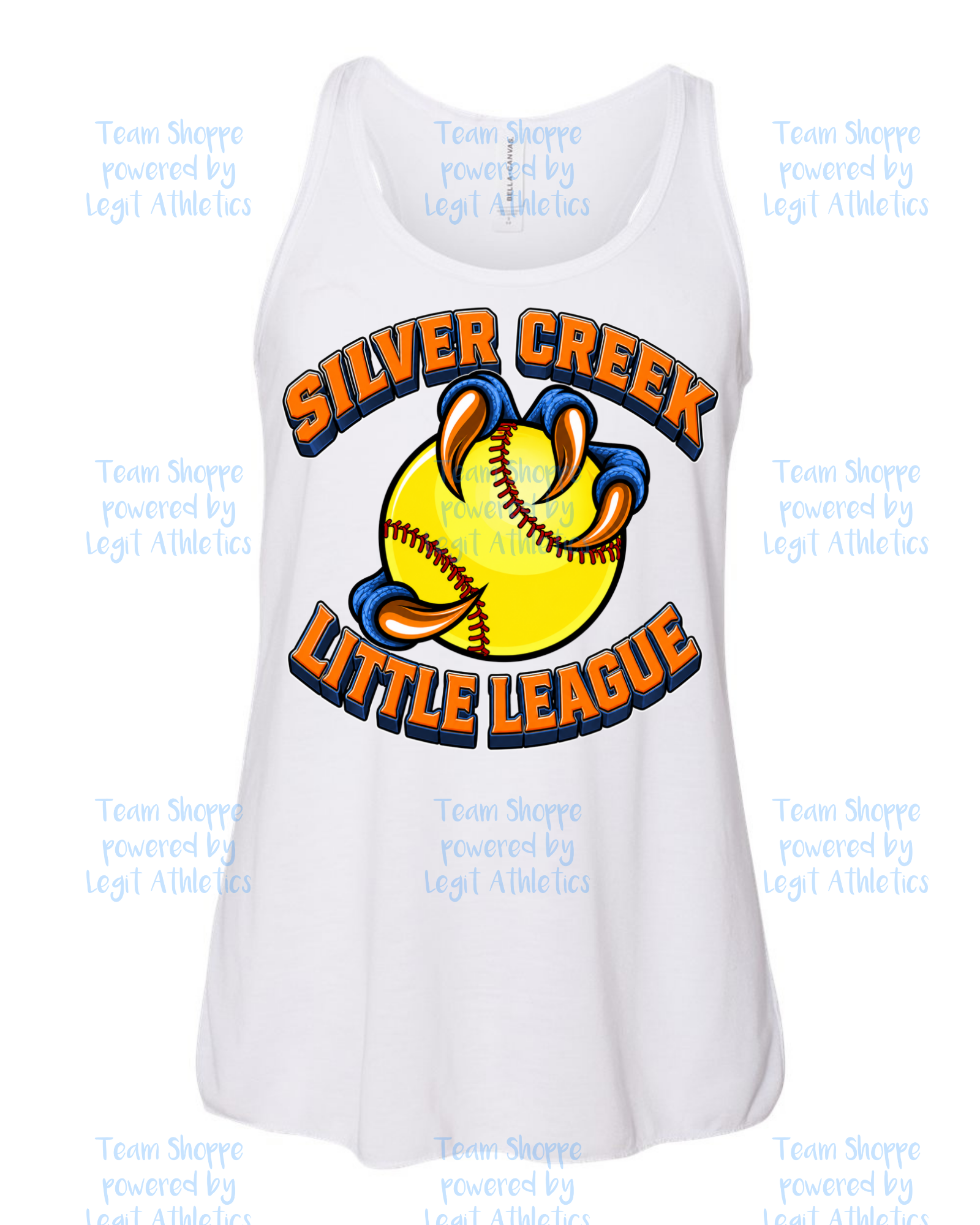 Women's & Girls Bella Flowy Racer Back Silver Creek LL Softball