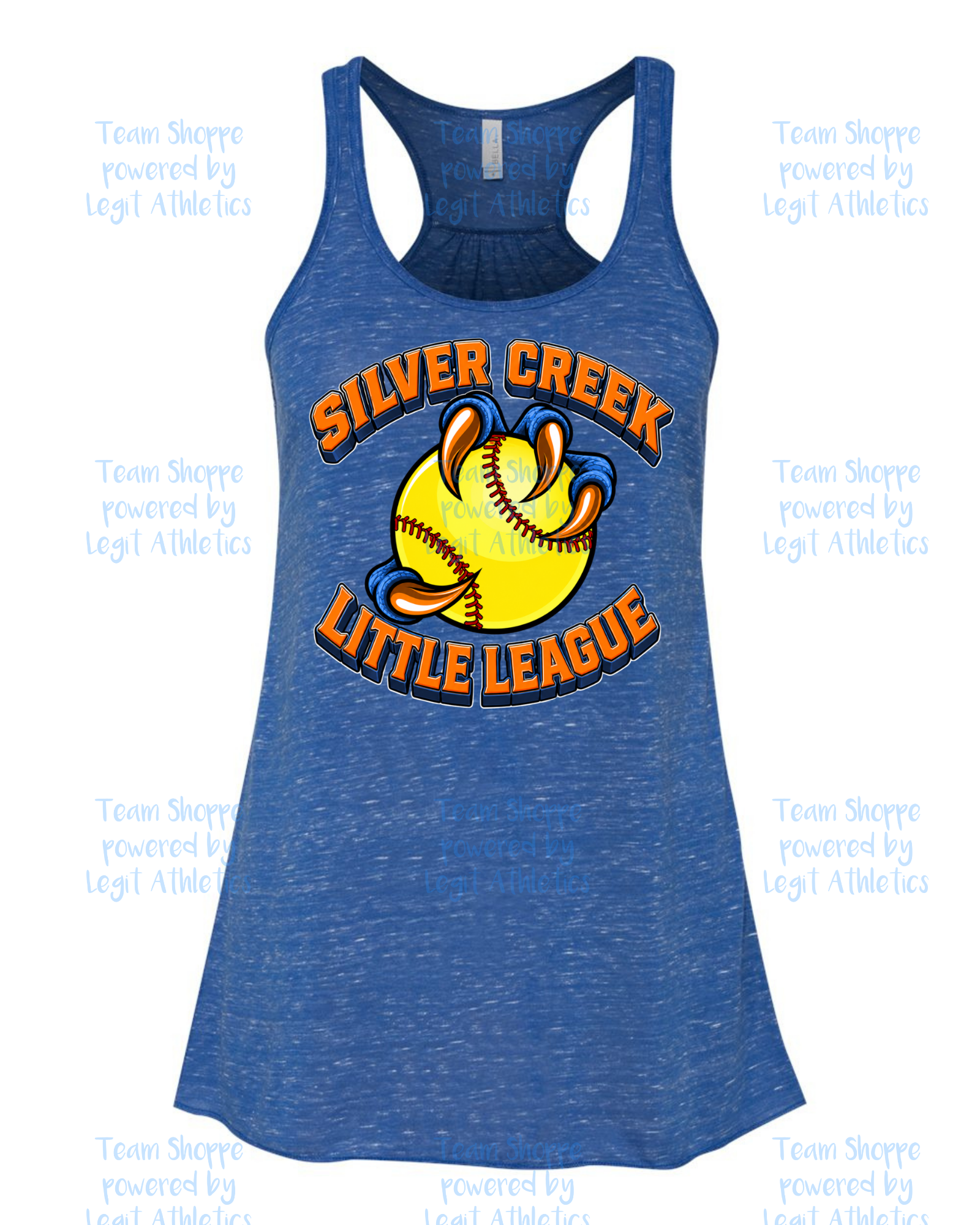 Women's & Girls Bella Flowy Racer Back Silver Creek LL Softball