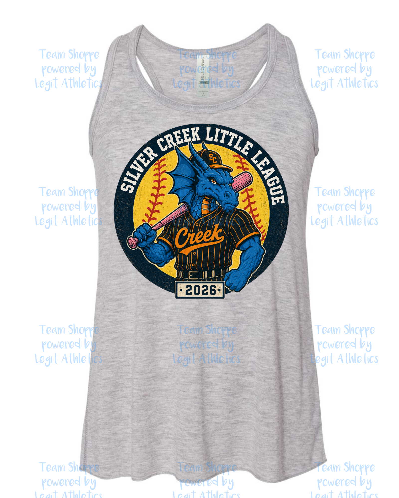 Women's & Girls Bella Flowy Racer Back Silver Creek LL Softball