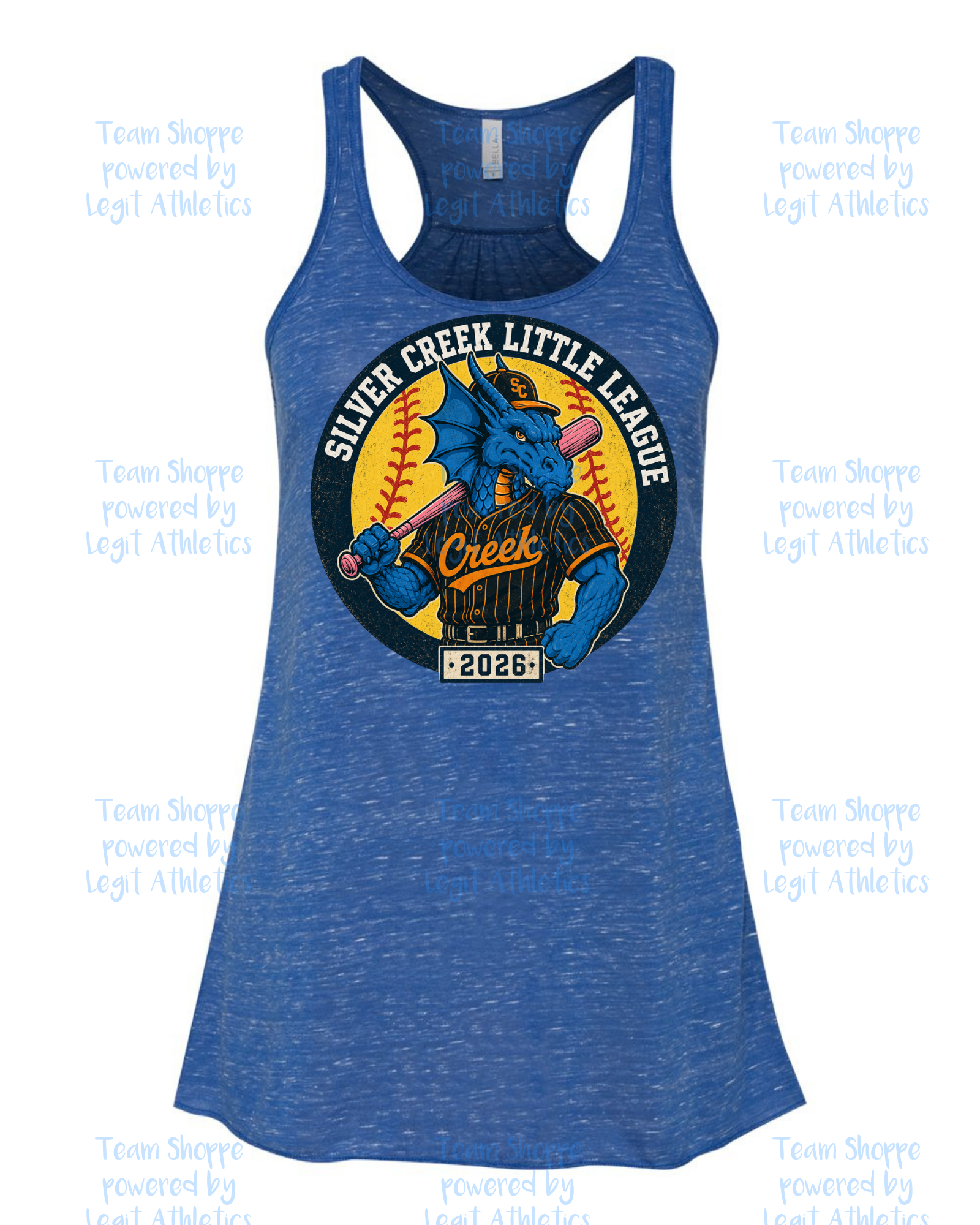 Women's & Girls Bella Flowy Racer Back Silver Creek LL Softball