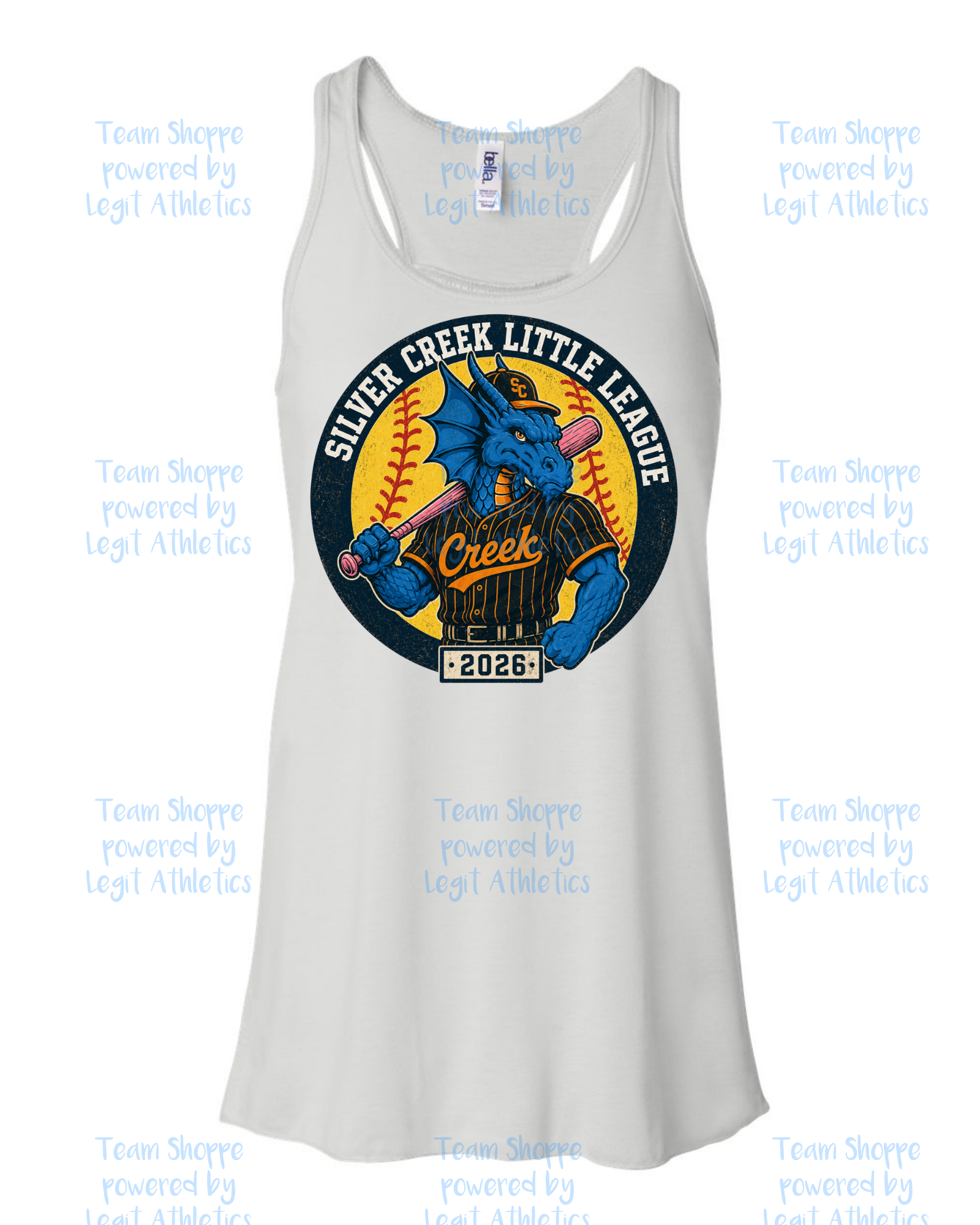Women's & Girls Bella Flowy Racer Back Silver Creek LL Softball