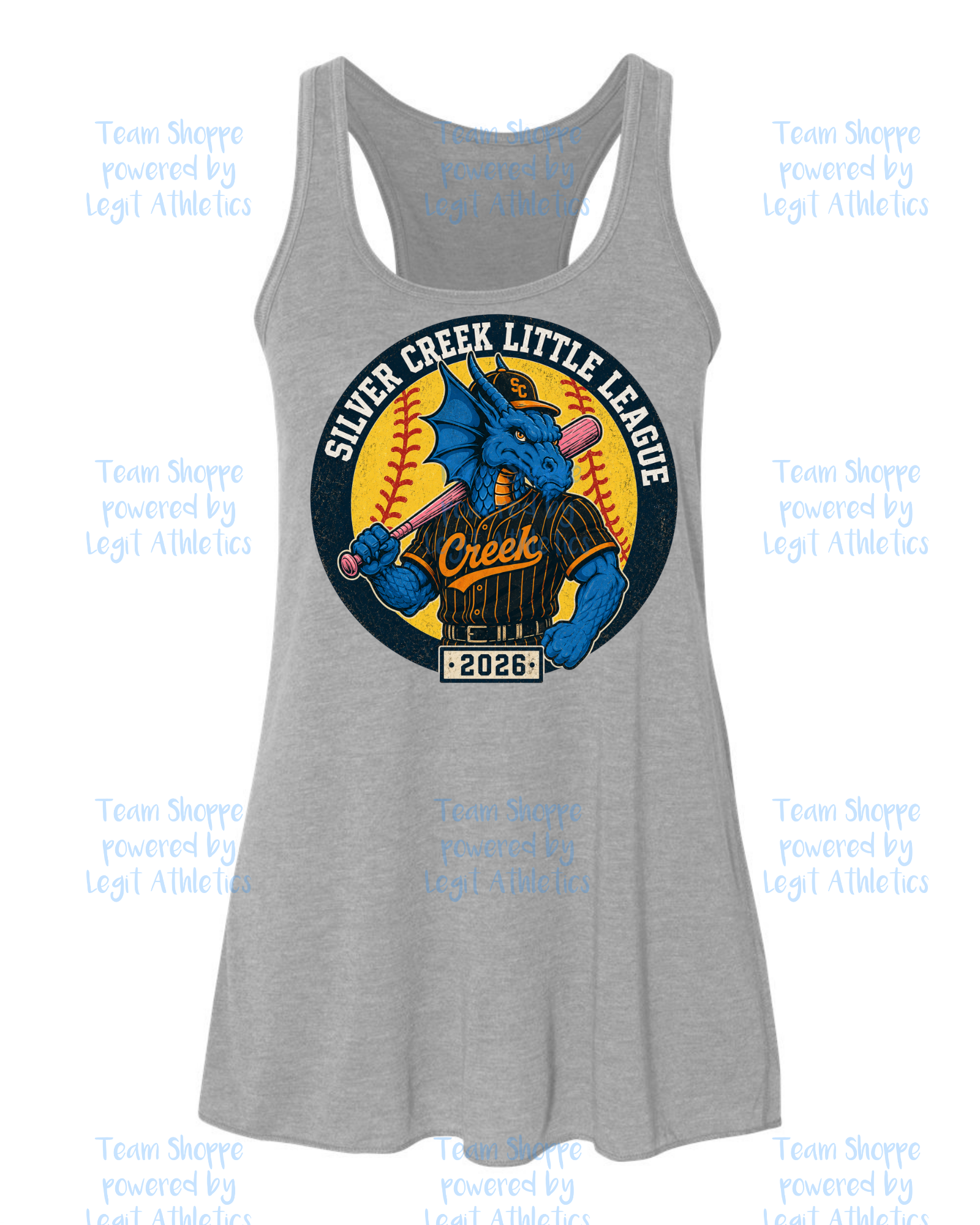 Women's & Girls Bella Flowy Racer Back Silver Creek LL Softball