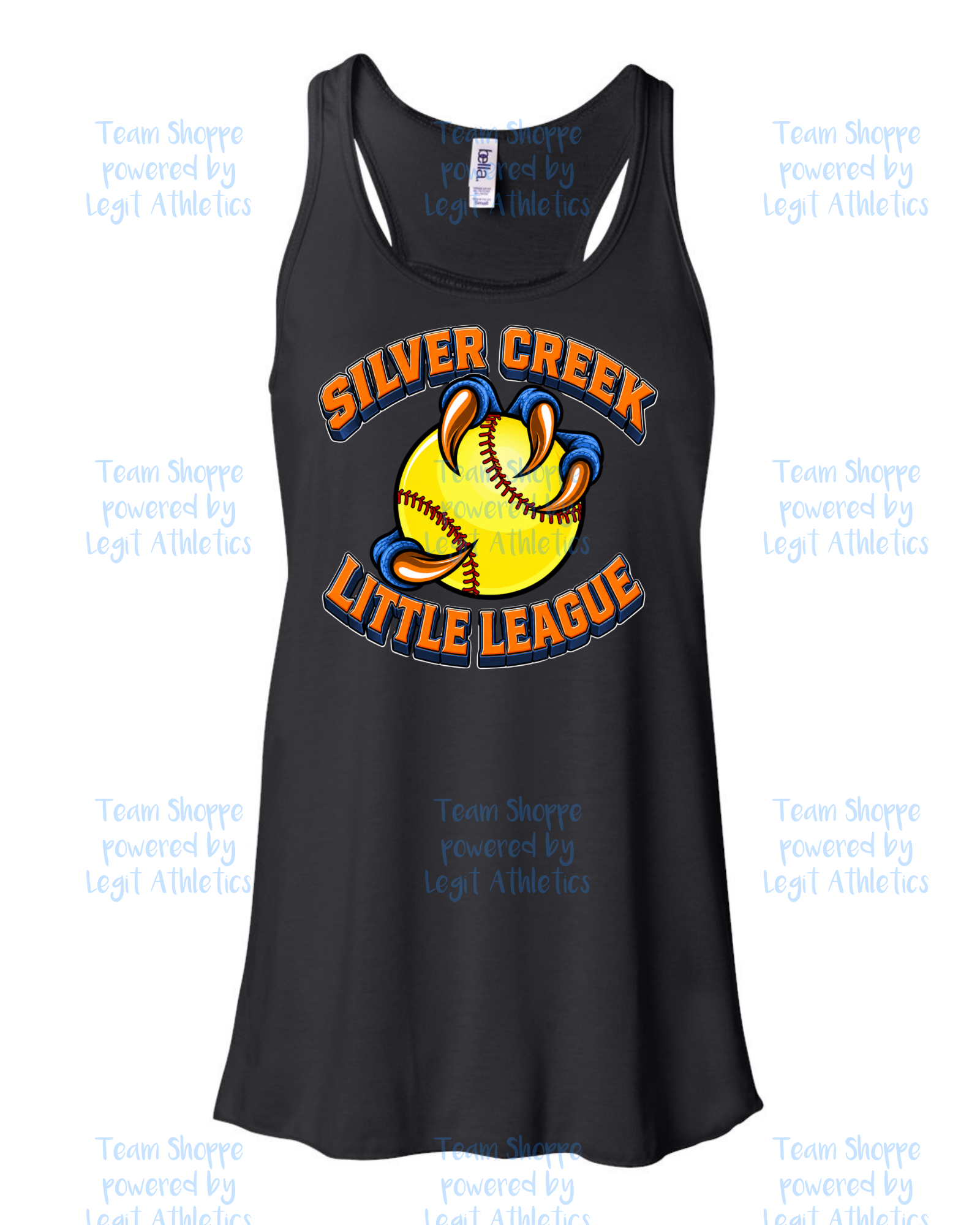 Women's & Girls Bella Flowy Racer Back Silver Creek LL Softball