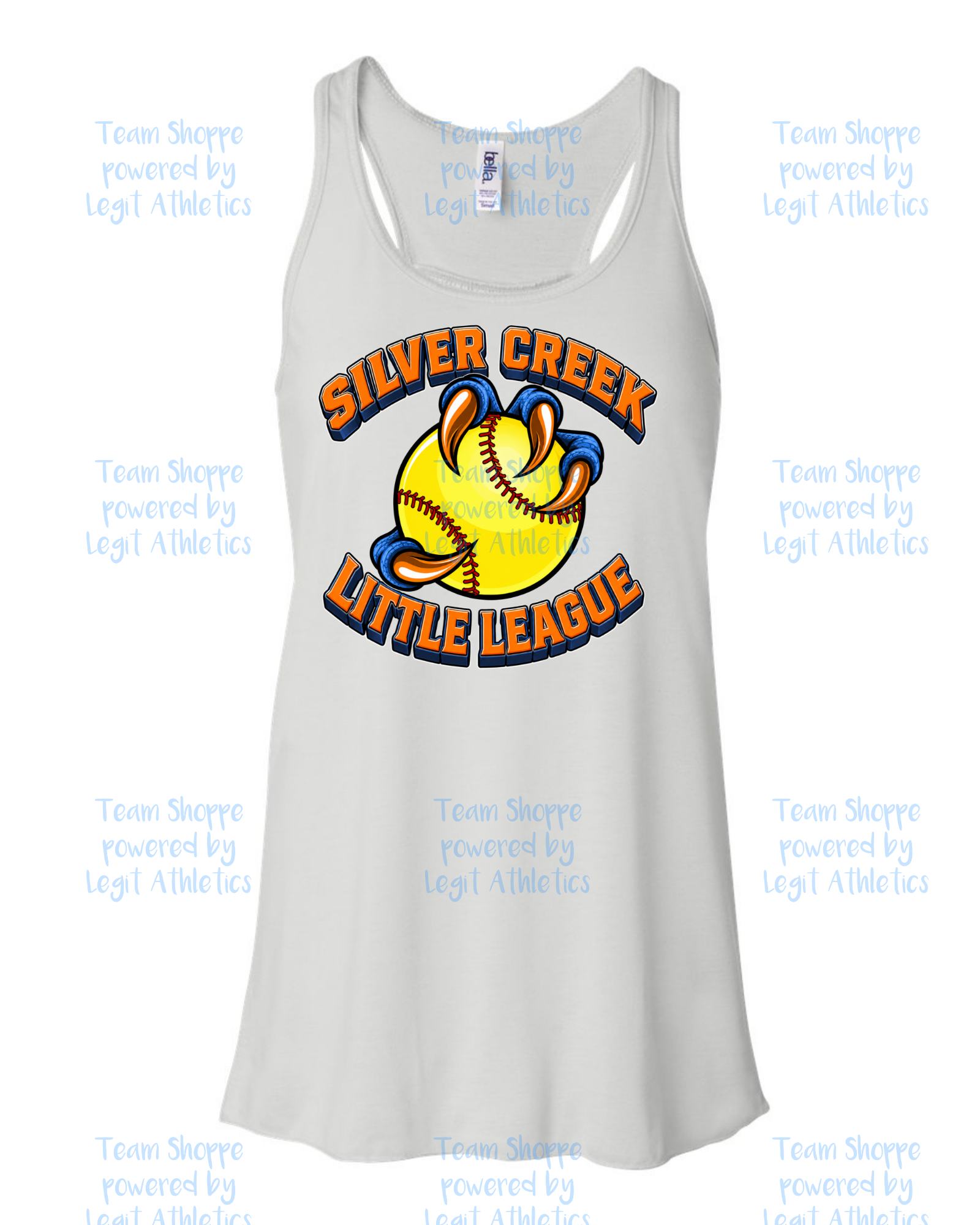 Women's & Girls Bella Flowy Racer Back Silver Creek LL Softball