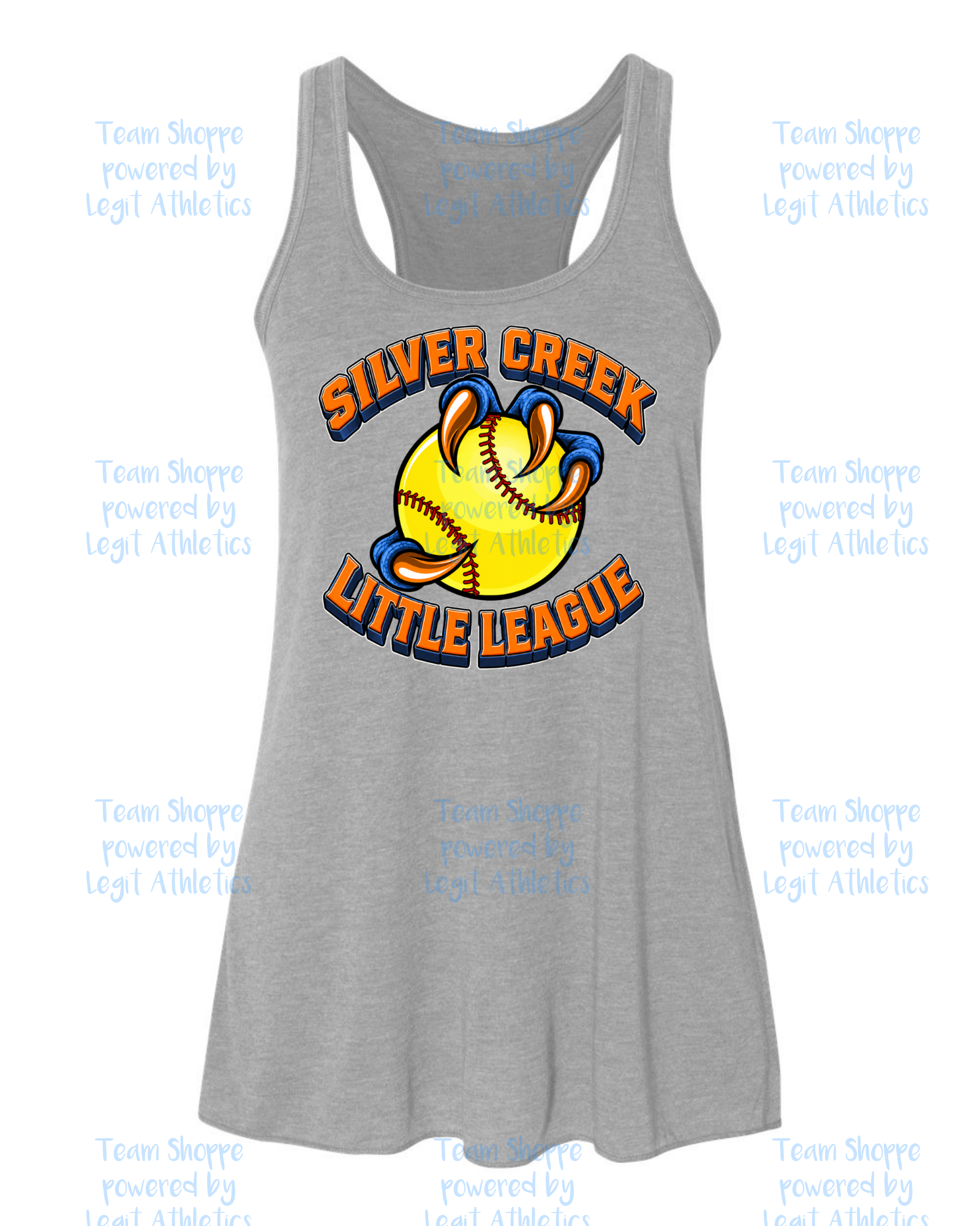 Women's & Girls Bella Flowy Racer Back Silver Creek LL Softball