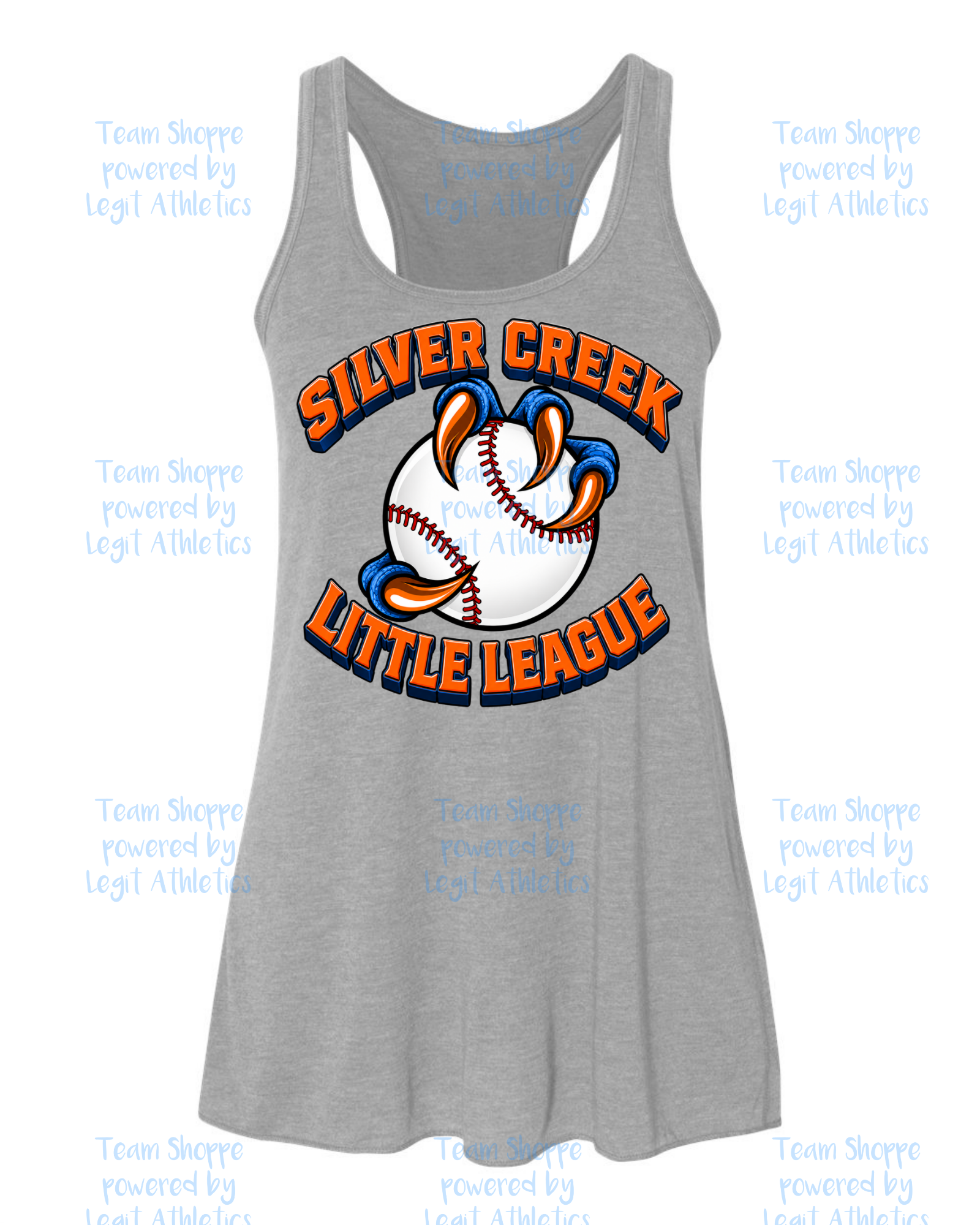 Women's & Girls Bella Flowy Racer Back Silver Creek LL Baseball