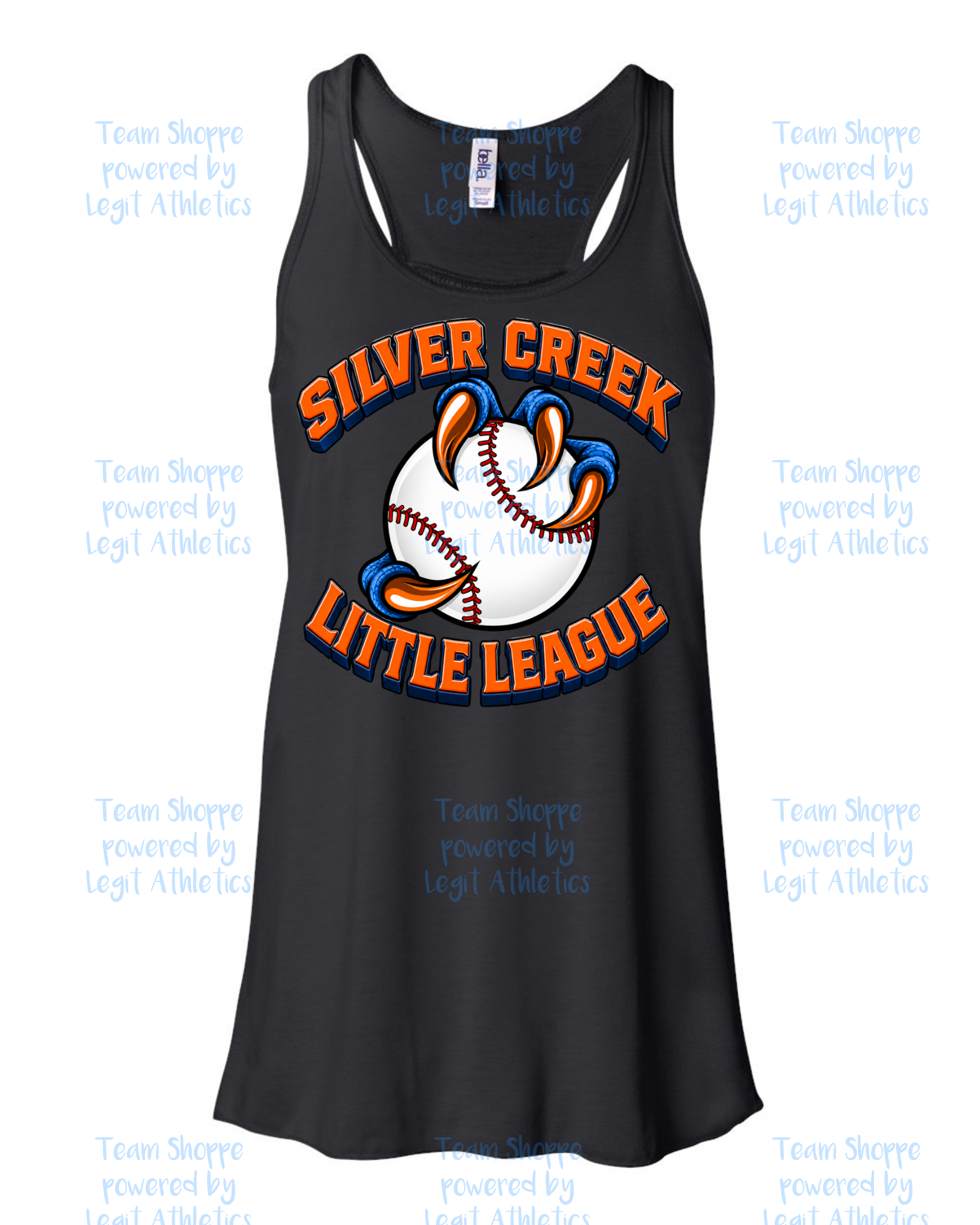 Women's & Girls Bella Flowy Racer Back Silver Creek LL Baseball