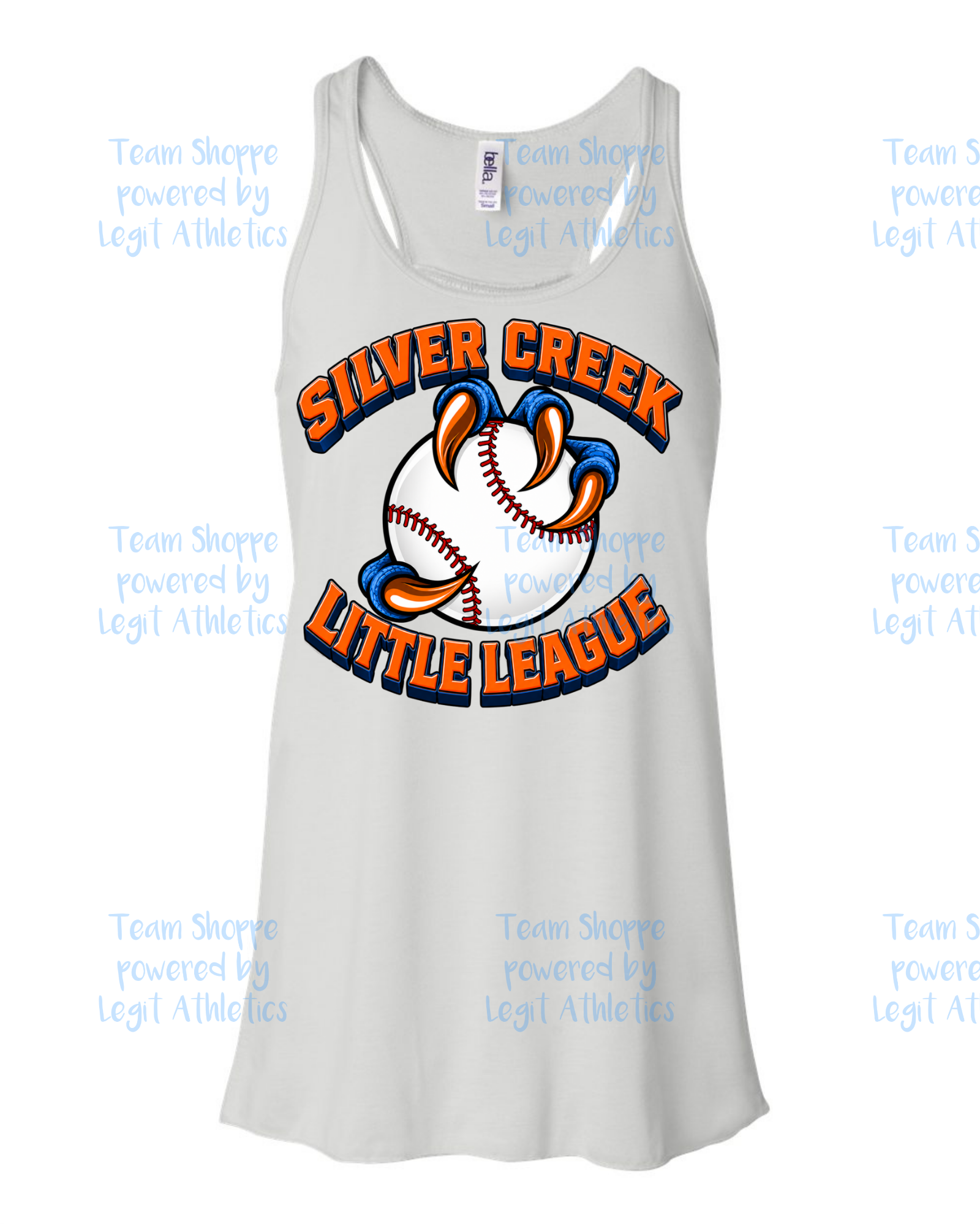 Women's & Girls Bella Flowy Racer Back Silver Creek LL Baseball