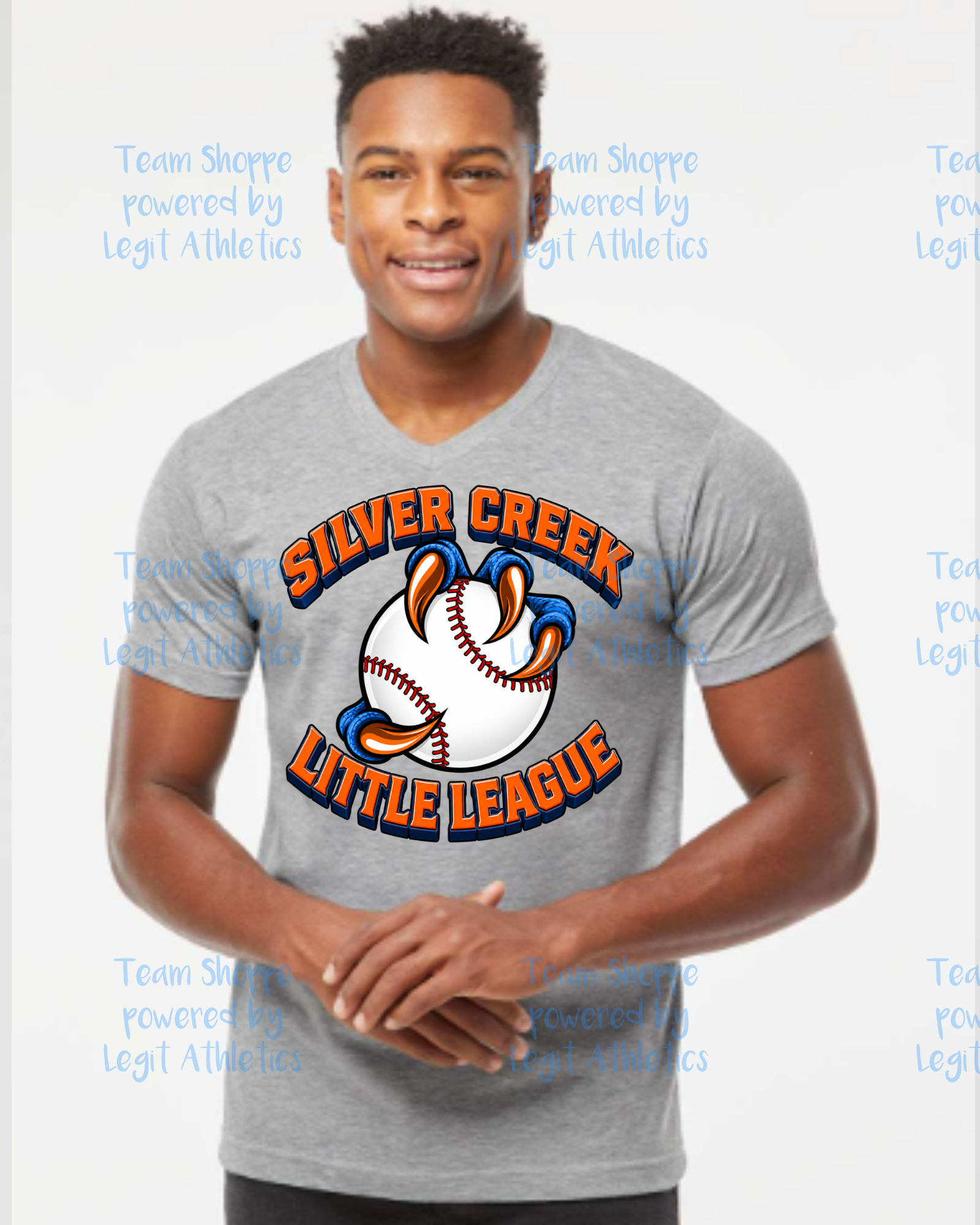 Adult Unisex Vneck Silver Creek LL Baseball