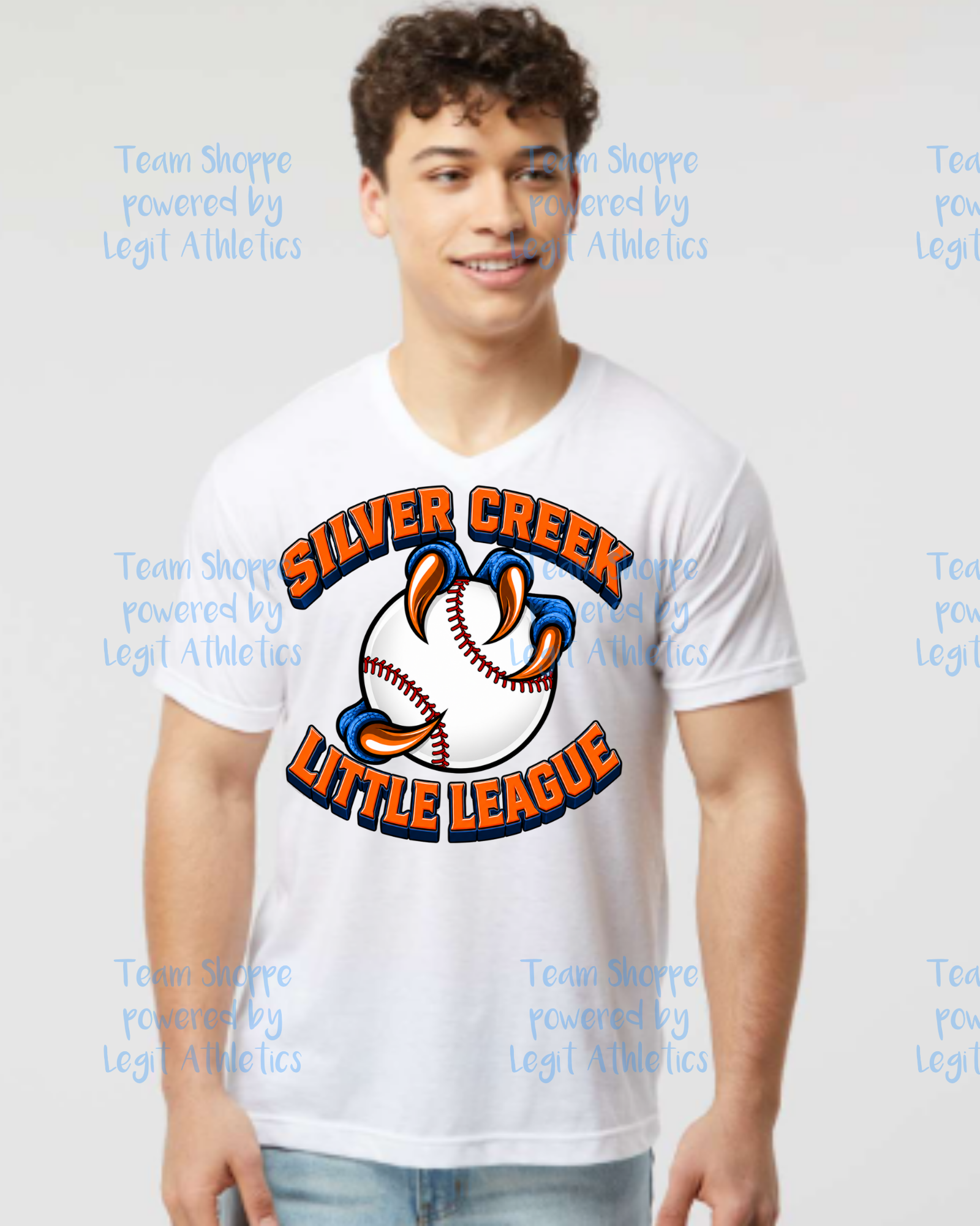 Adult Unisex Vneck Silver Creek LL Baseball