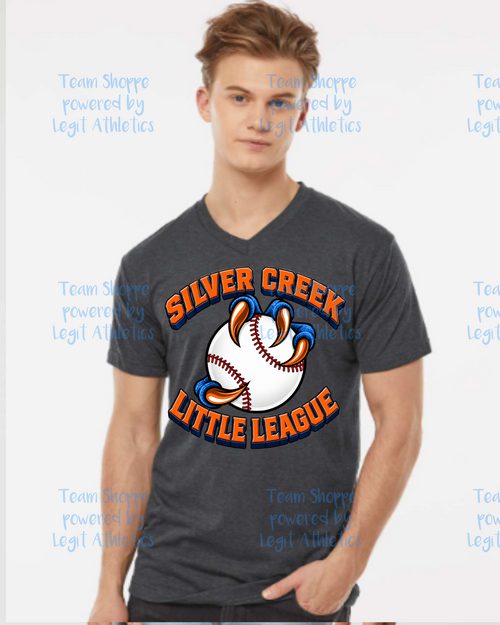 Adult Unisex Vneck Silver Creek LL Baseball