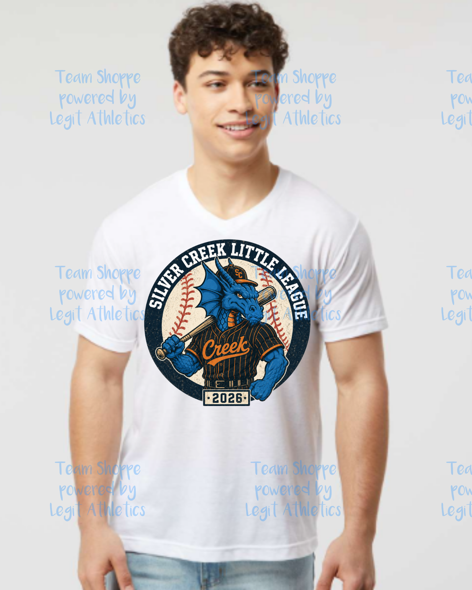 Adult Unisex Vneck Silver Creek LL Baseball