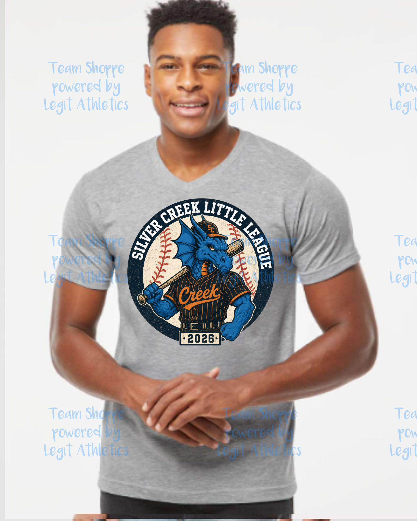 Adult Unisex Vneck Silver Creek LL Baseball
