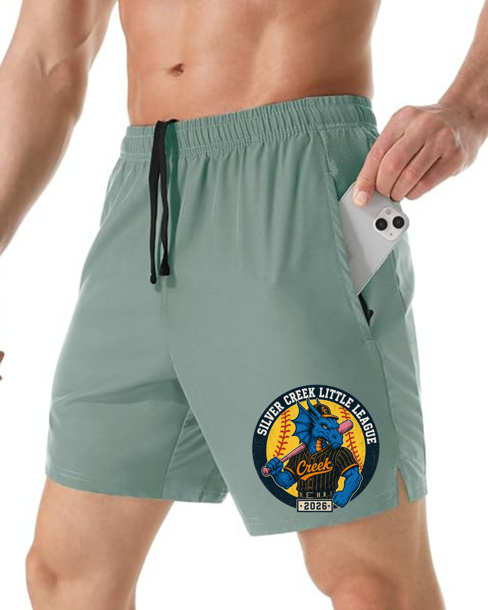 Men's 7" Athletic Running Shorts ~ Silver Creek LL ~ Softball