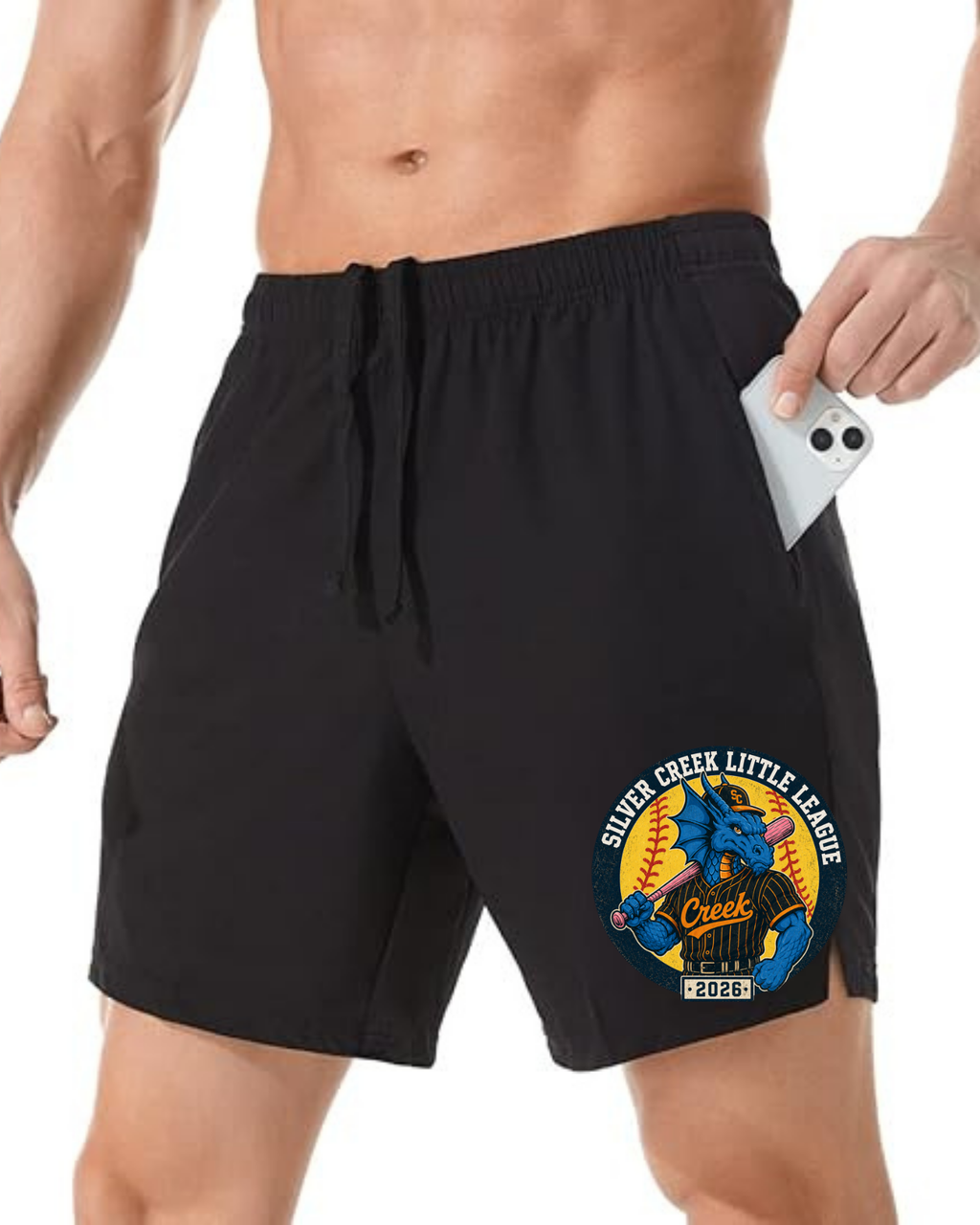 Men's 7" Athletic Running Shorts ~ Silver Creek LL ~ Softball