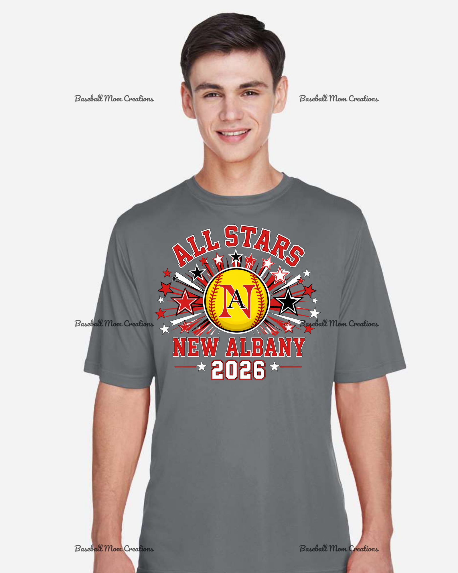 Adult or Youth Drifit Tshirt New Albany LL Softball with star burst