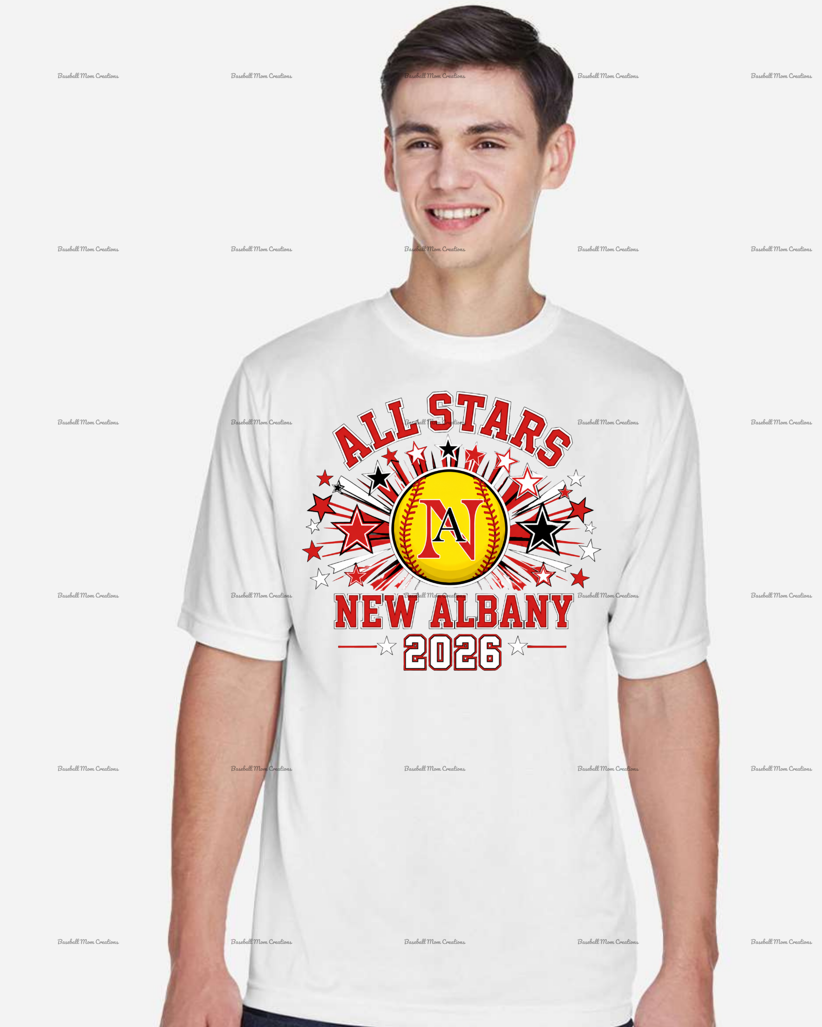 Adult or Youth Drifit Tshirt New Albany LL Softball with star burst