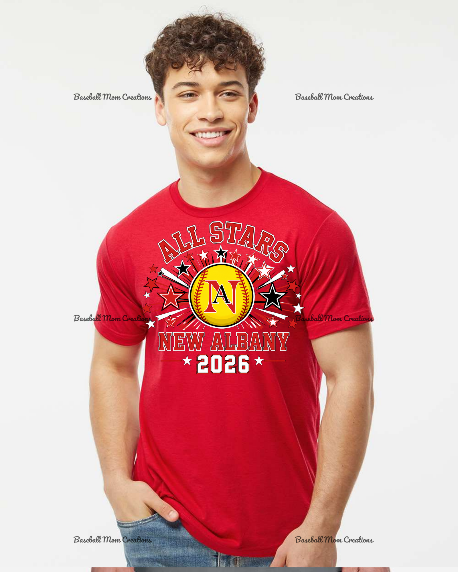Adult or Youth Drifit Tshirt New Albany LL Softball with star burst