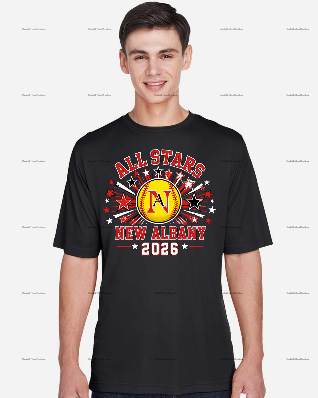Adult or Youth Drifit Tshirt New Albany LL Softball with star burst