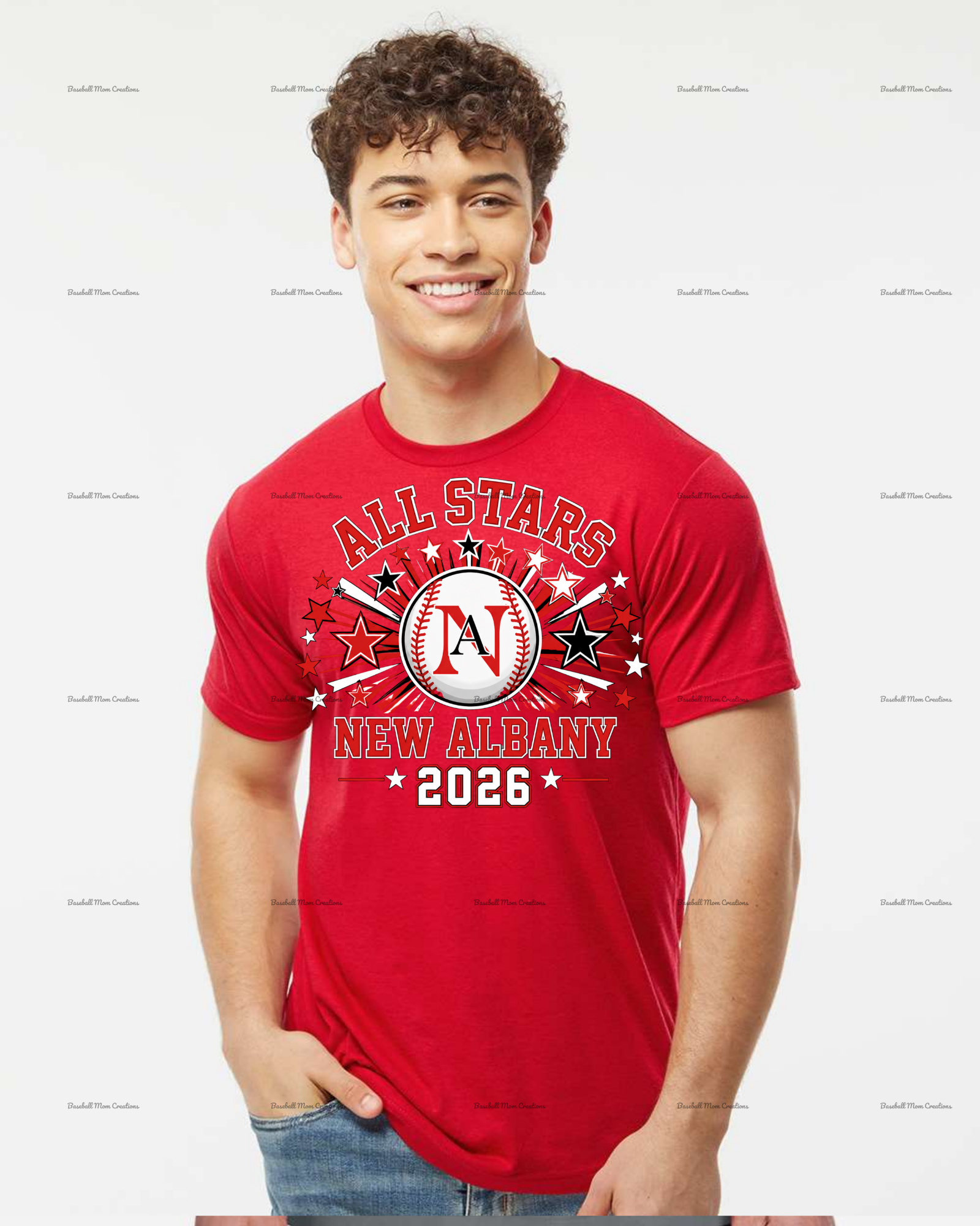Adult or Youth Drifit Tshirt New Albany LL Baseball with star burst