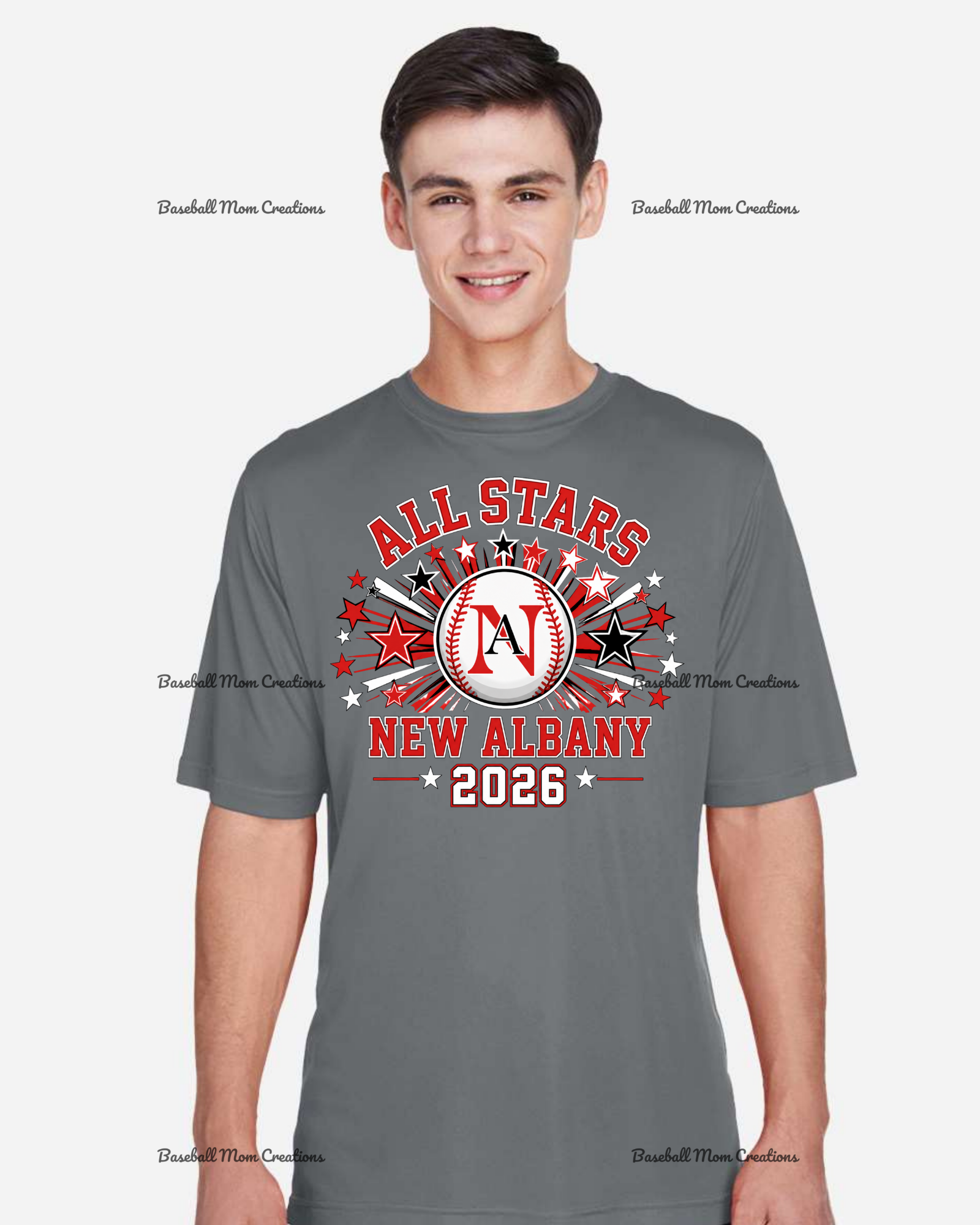 Adult or Youth Drifit Tshirt New Albany LL Baseball with star burst
