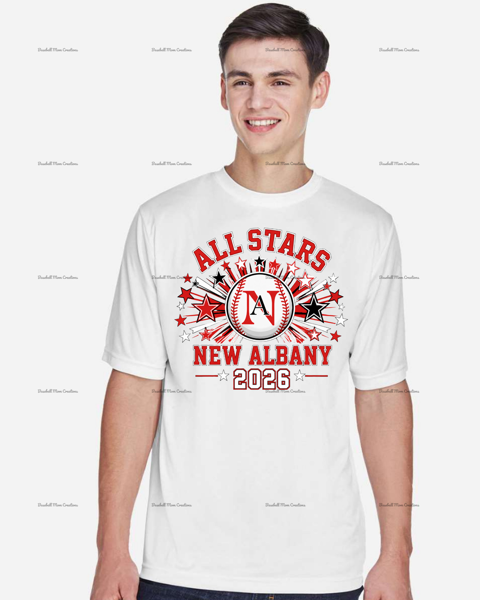Adult or Youth Drifit Tshirt New Albany LL Baseball with star burst