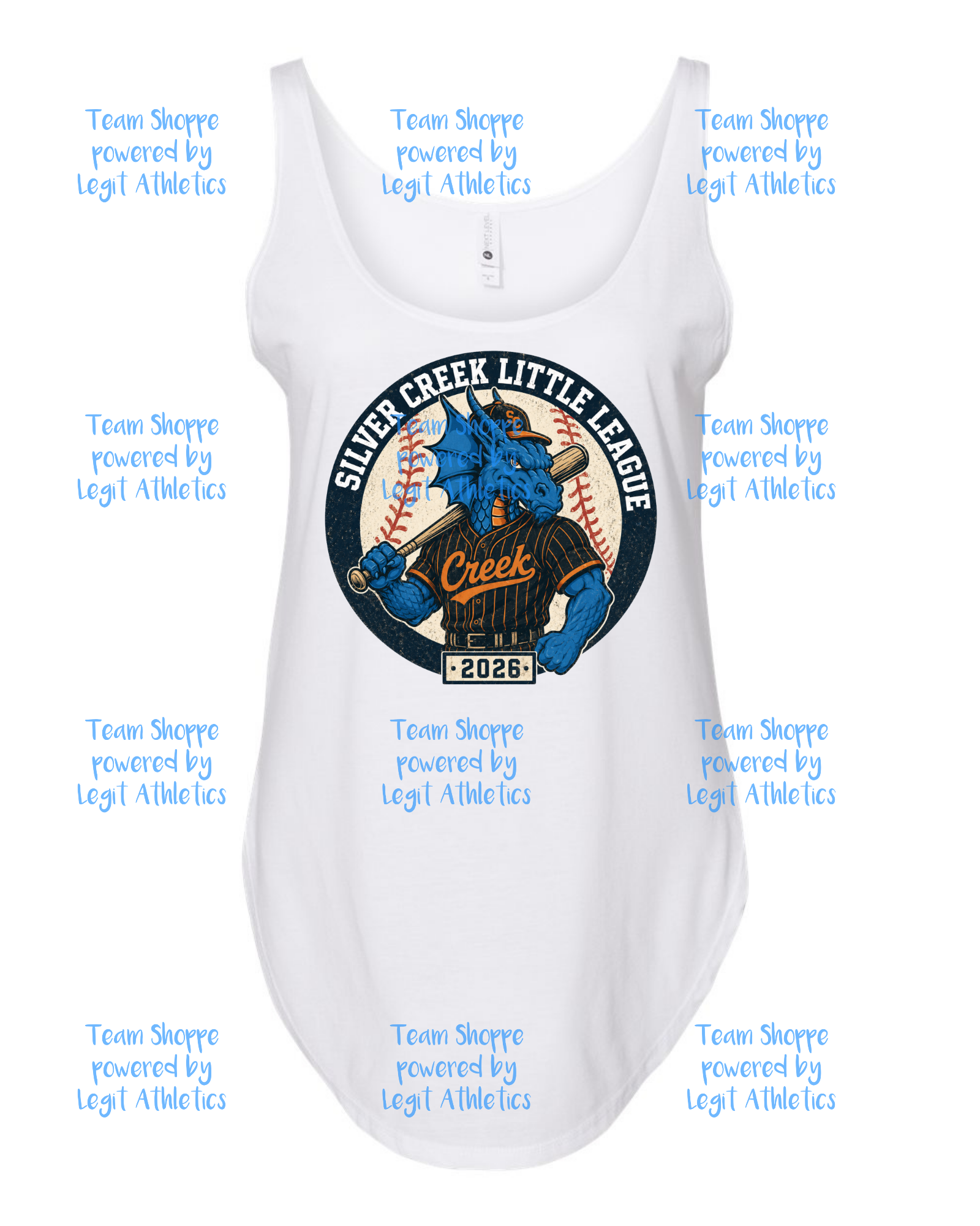 Women's Next Level Festival Tank Silver Creek LL Baseball