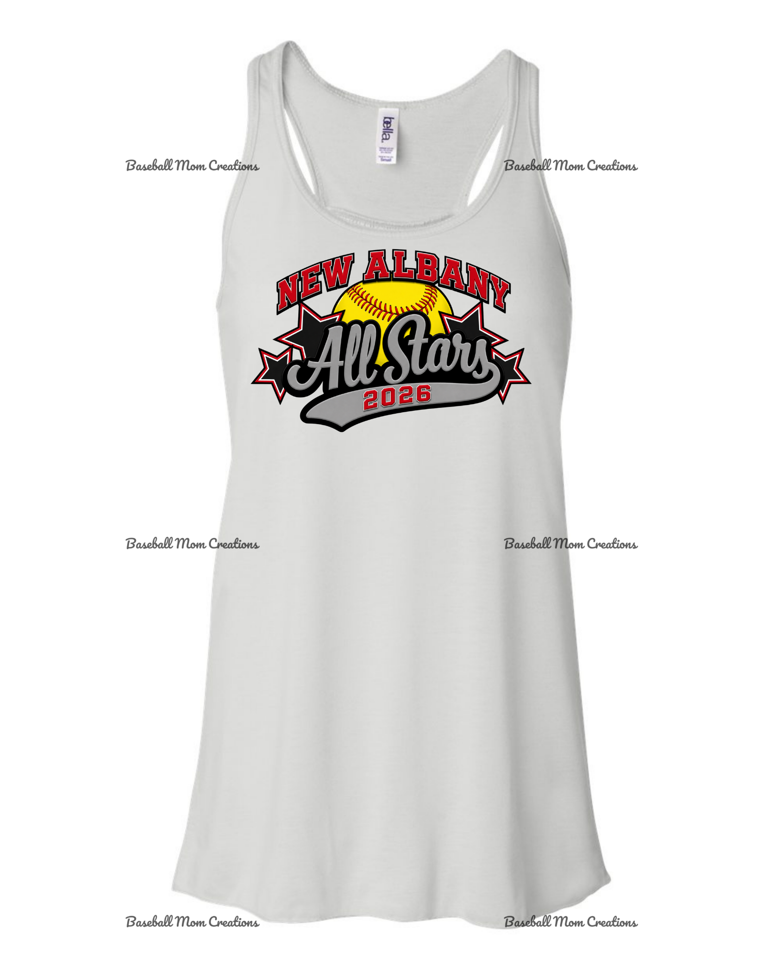 Women's & Girls Bella Flowy Racer Back New Albany LL Softball