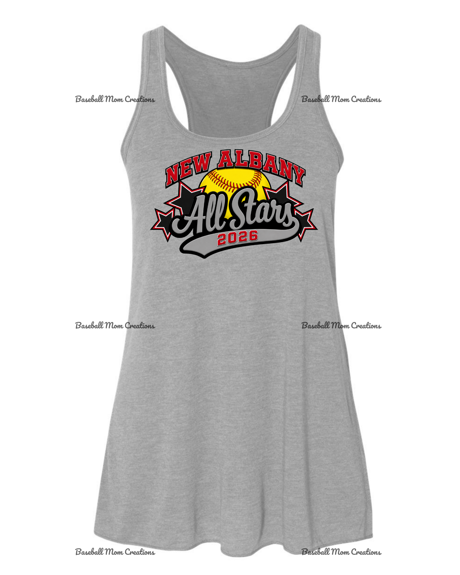 Women's & Girls Bella Flowy Racer Back New Albany LL Softball