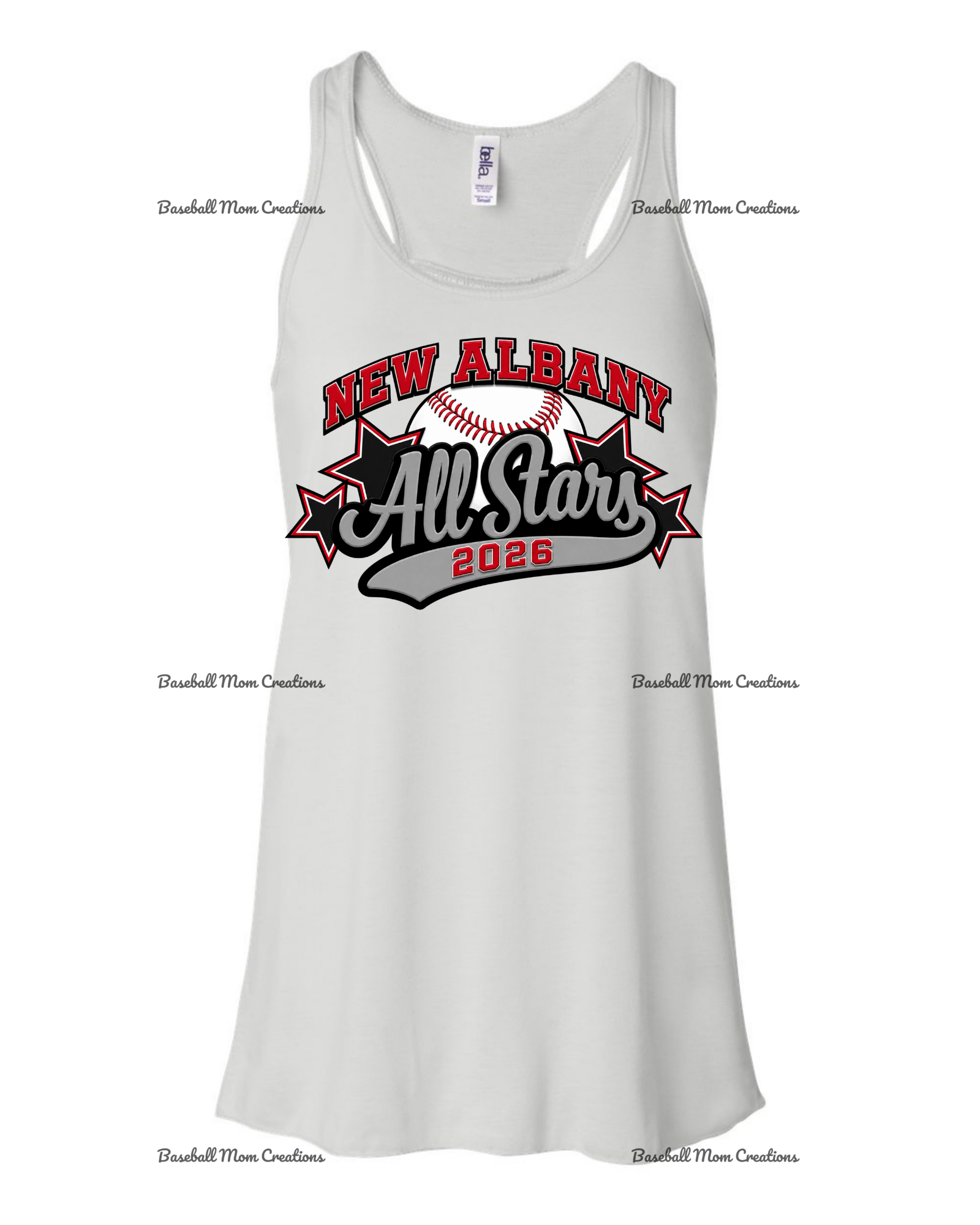 Women's & Girls Bella Flowy Racer Back New Albany LL Baseball